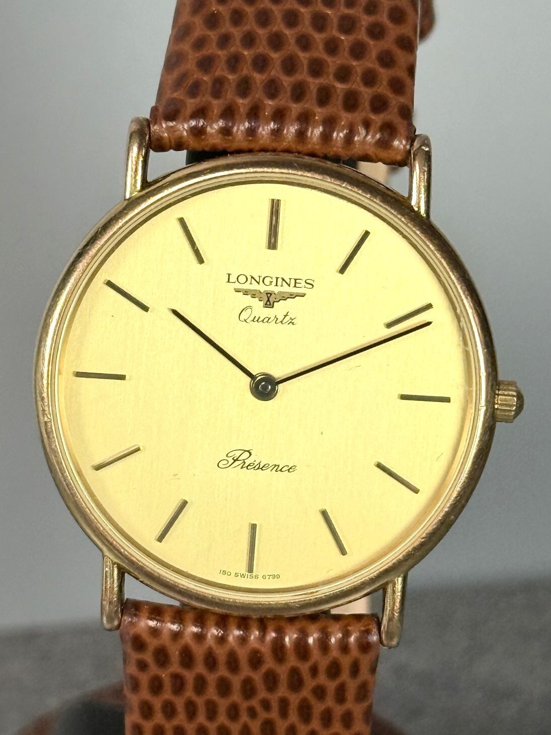 Longines Presence 32mm Quartz Gold Dial Swiss Watch 24459738 Vintage Longines Presence 32mm Quartz Gold Dial Swiss Watch 24459738 Vintage