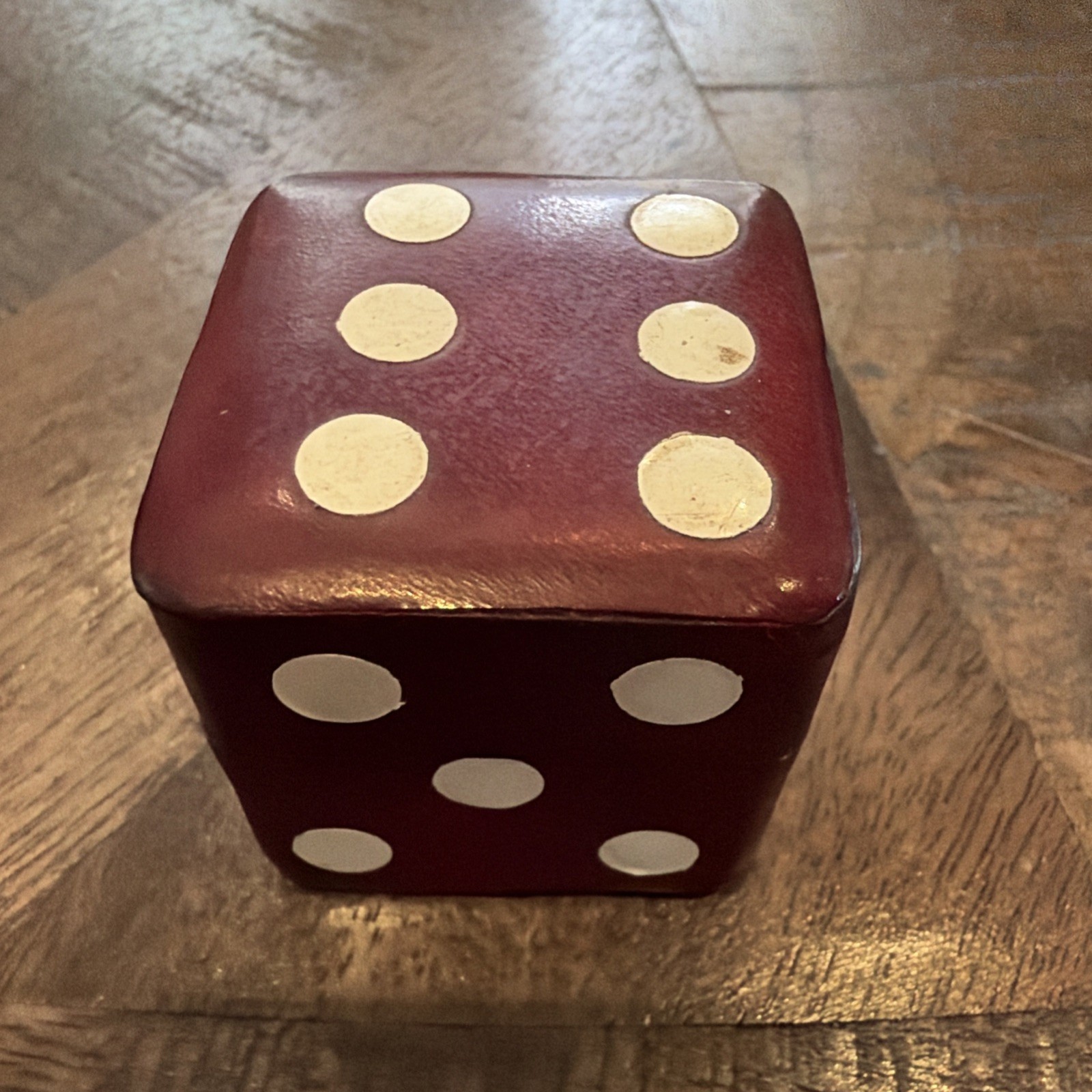 Vintage Italian Poker Dice Set, 6 Miniature Card-Suit Dice in Burgundy Case Vintage Italian Poker Dice Set, 6 Miniature Card-Suit Dice in Burgundy Case