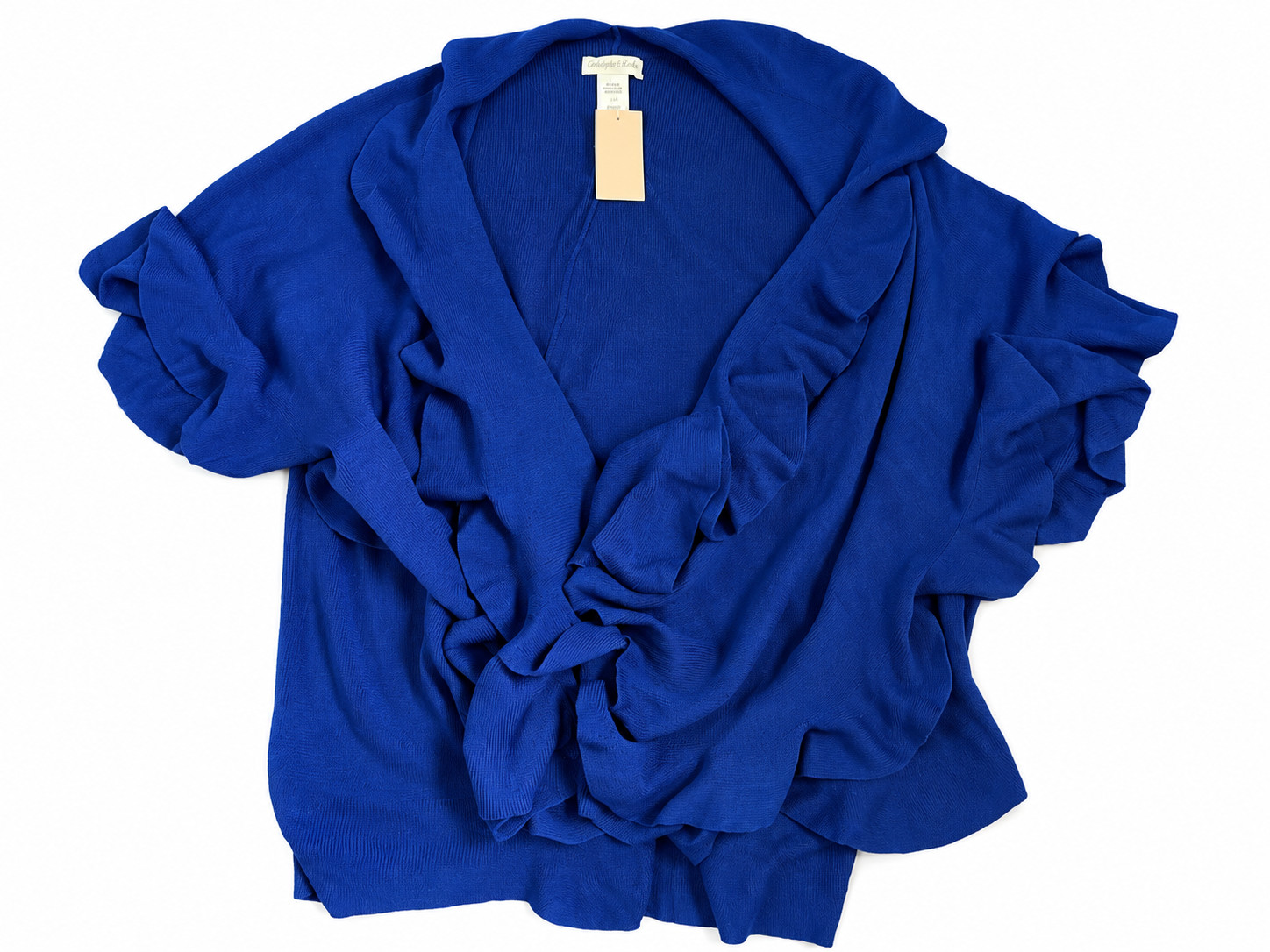 NWT Coldwater Creek Ribbed Knit Ruffle Wrap / Open-Front Cardigan NWT Coldwater Creek Ribbed Knit Ruffle Wrap / Open-Front Cardigan