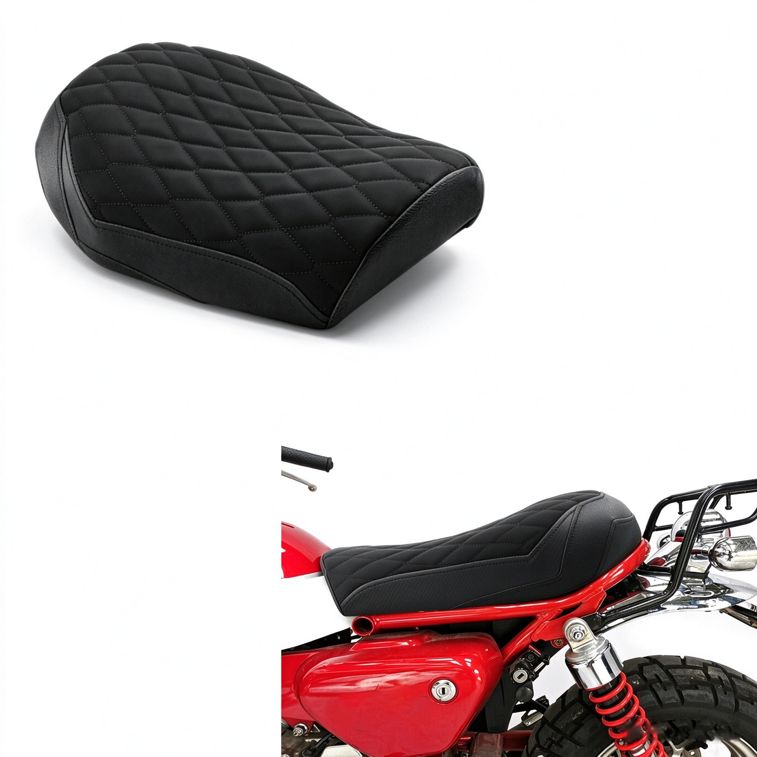 Diamond Black Replacement Gel Seat For Honda Monkey 125 Z125MA ABS 2019-2026