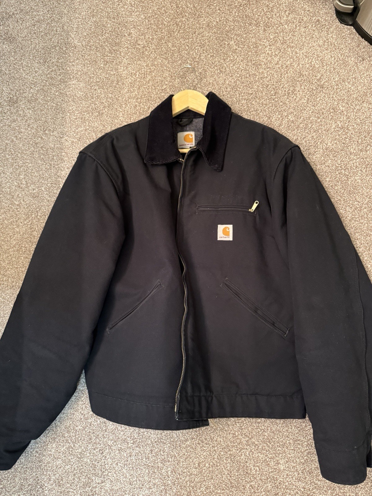 Vintage Carhartt Detroit Jacket J001 Black Made in USA Union Made Men\'s Large L Vintage Carhartt Detroit Jacket J001 Black Made in USA Union Made Men\'s Large L