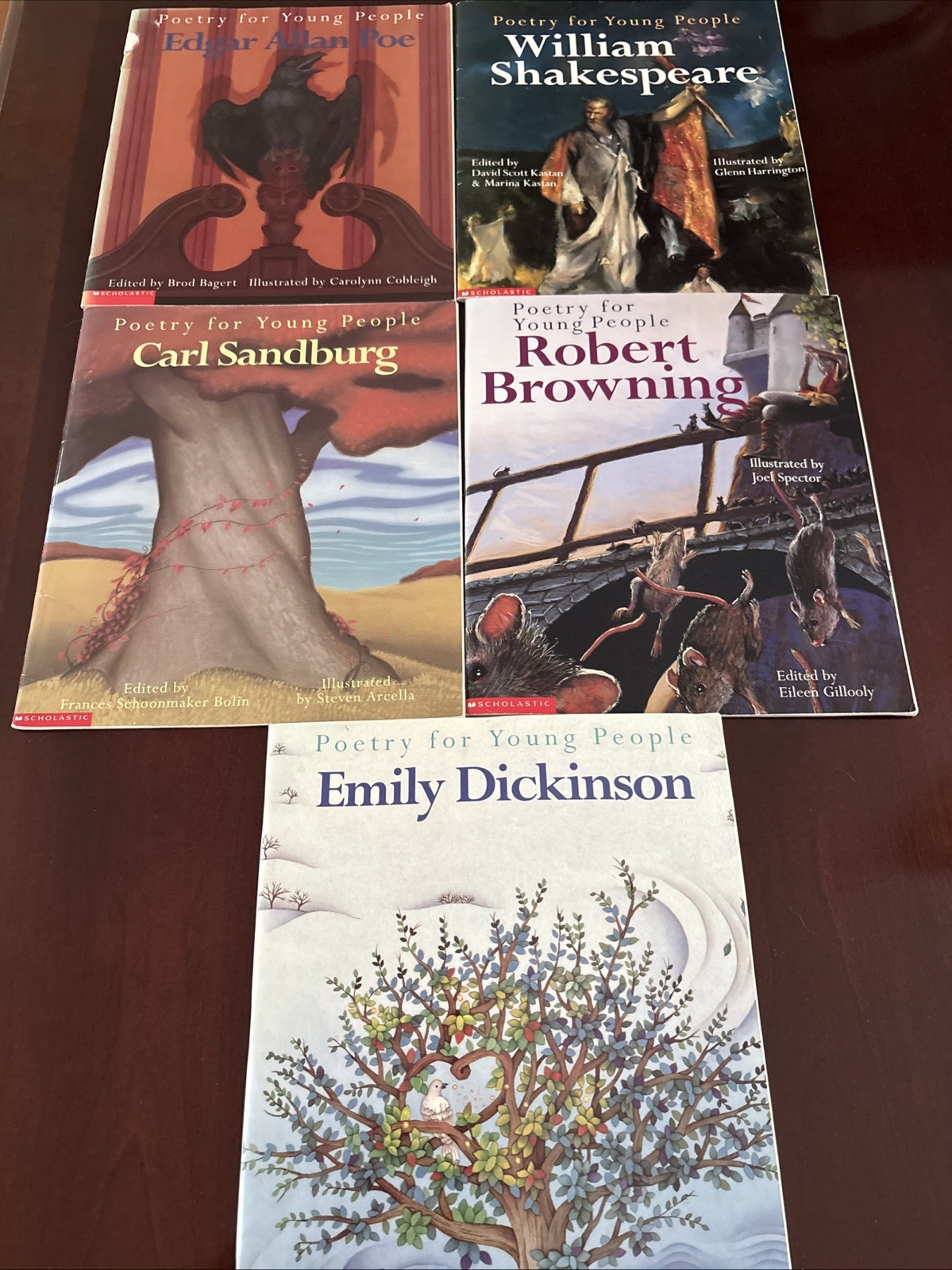 5 Poetry For Young People Books: Sandburg, Poe, Browning,Dickinson, Shakespeare 5 Poetry For Young People Books: Sandburg, Poe, Browning,Dickinson, Shakespeare