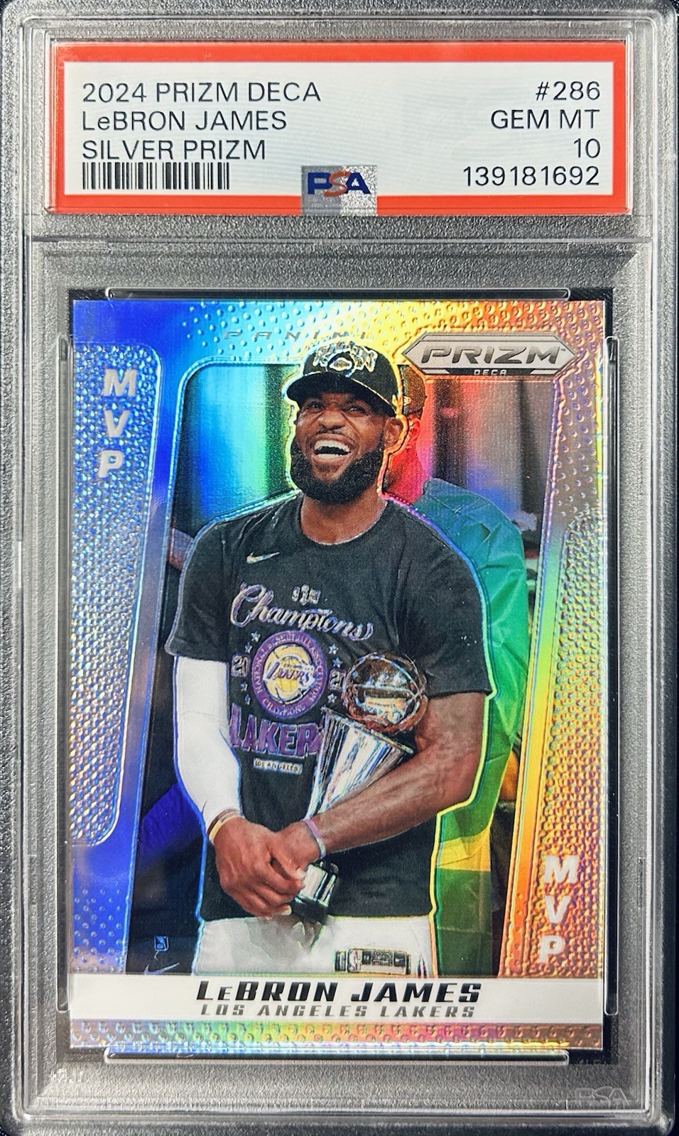 LEBRON JAMES #286 PSA GEM MT 2024 Panini Prizm Deca Silver *LOW POP