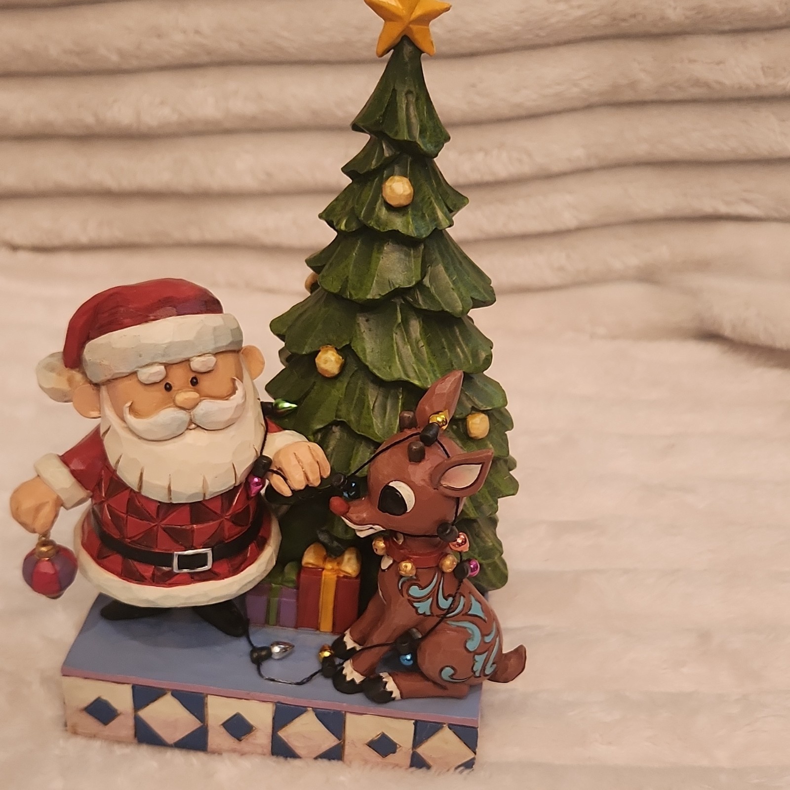 Enesco Jim Shore Rudolph Traditions Santa & Rudolph Resin Figurine 6.75