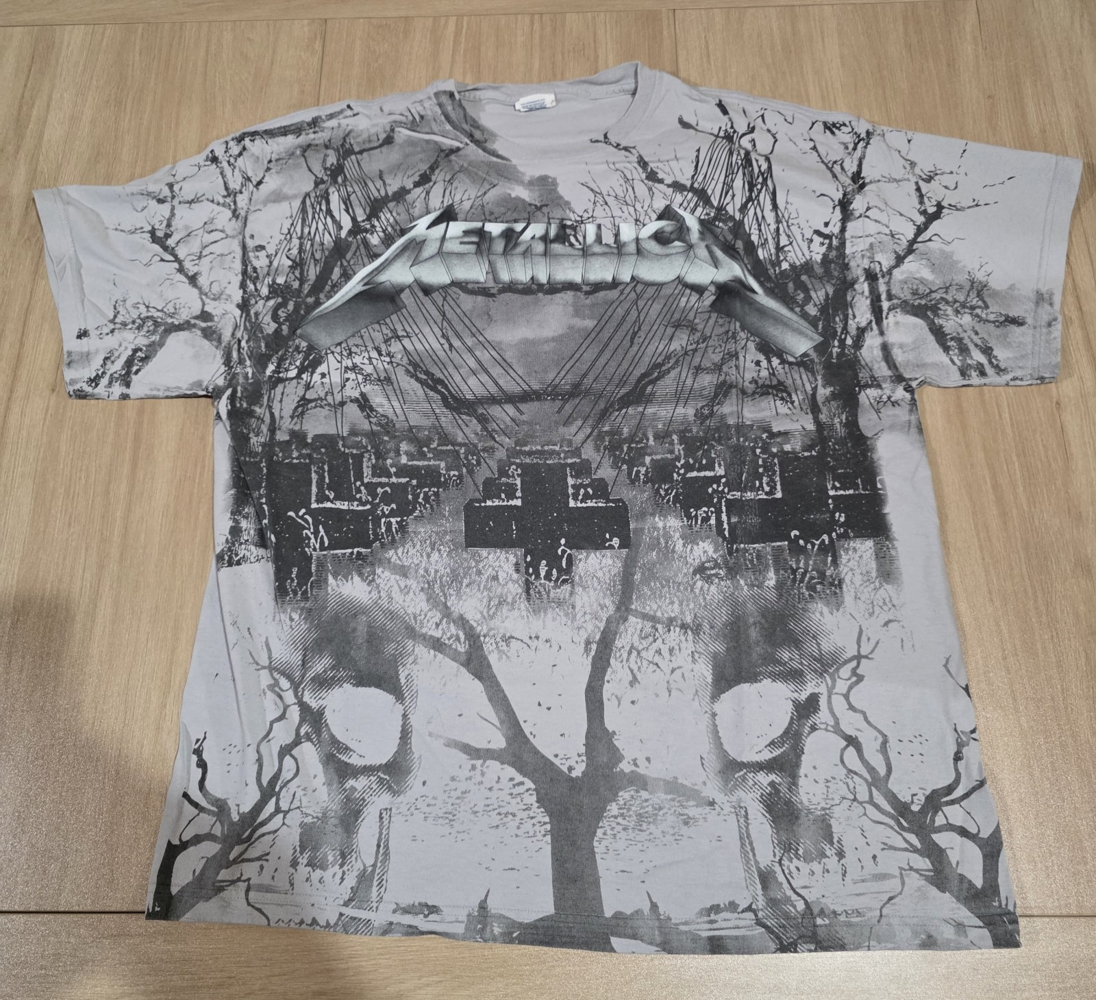 Vtg Y2K Metallica Master Of Puppets AOP All Over Print Metal Rock T-Shirt XL