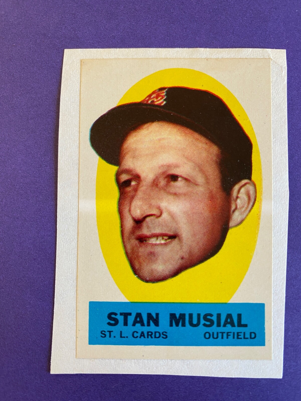 1963 Topps Peel-Offs STAN MUSIAL white back great centering & color MINT-GM
