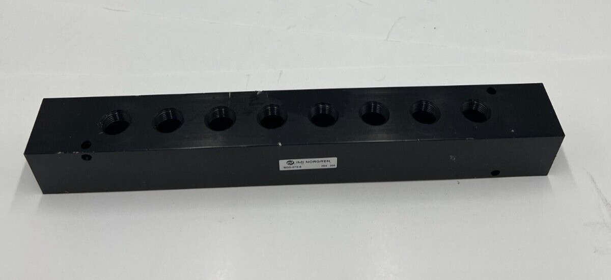 IMI NORGREN M35-375-8 Inline Manifold 8-Station 3/4 NPT Input 3/8 NPT Output