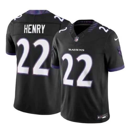 Derrick Henry #22, All Print Football Fan Jersey White Black Purple Men’s