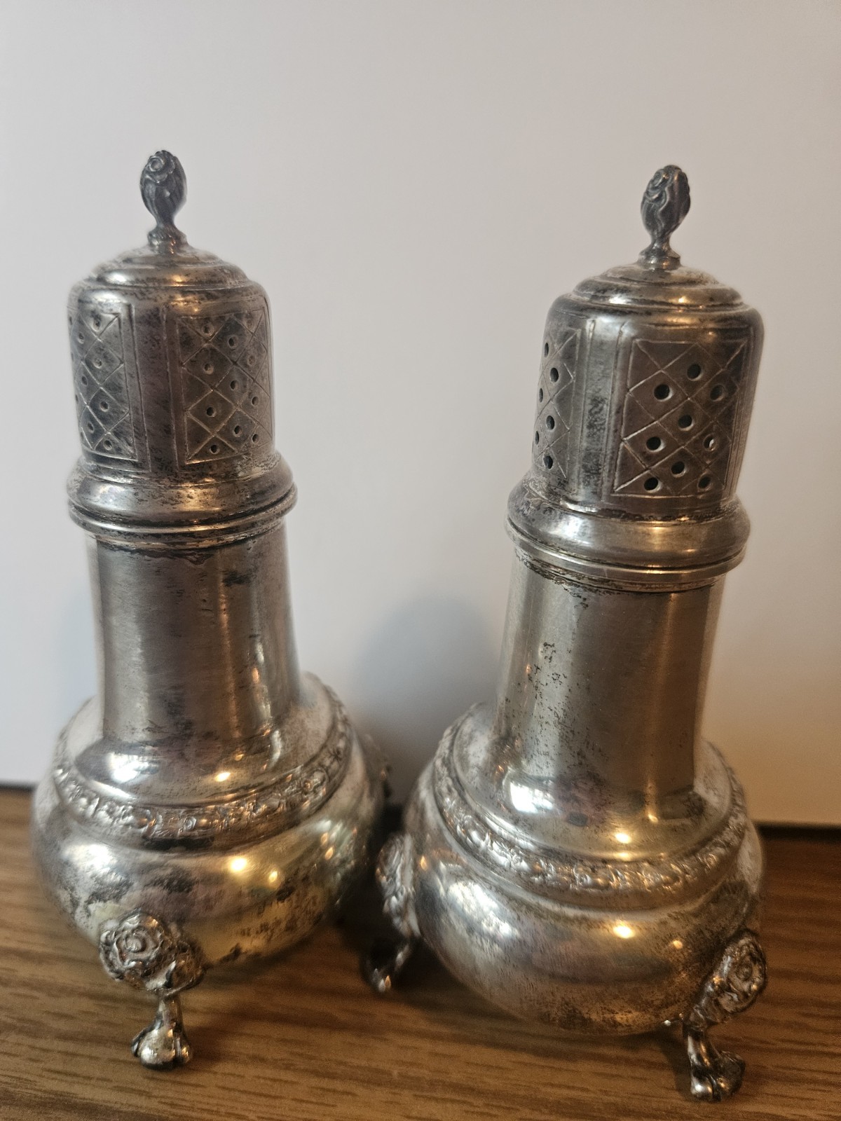 Set of Vintage Sterling salt and pepper shakers by Frank M. Whiting & Co. #866 