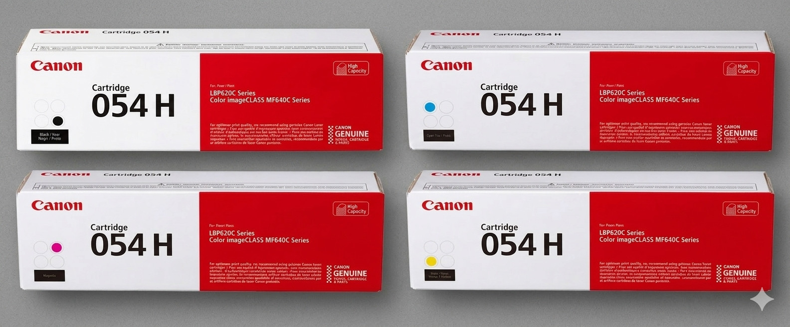 Canon 054H Toner Cartridge High Yield Compatible Canon Printers (BK-C-M-Y)