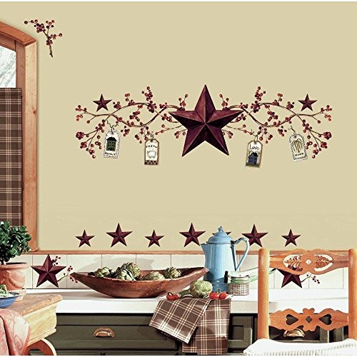 RoomMates Country Stars & Berries Peel and Stick Wall Decals - RMK1276SCS