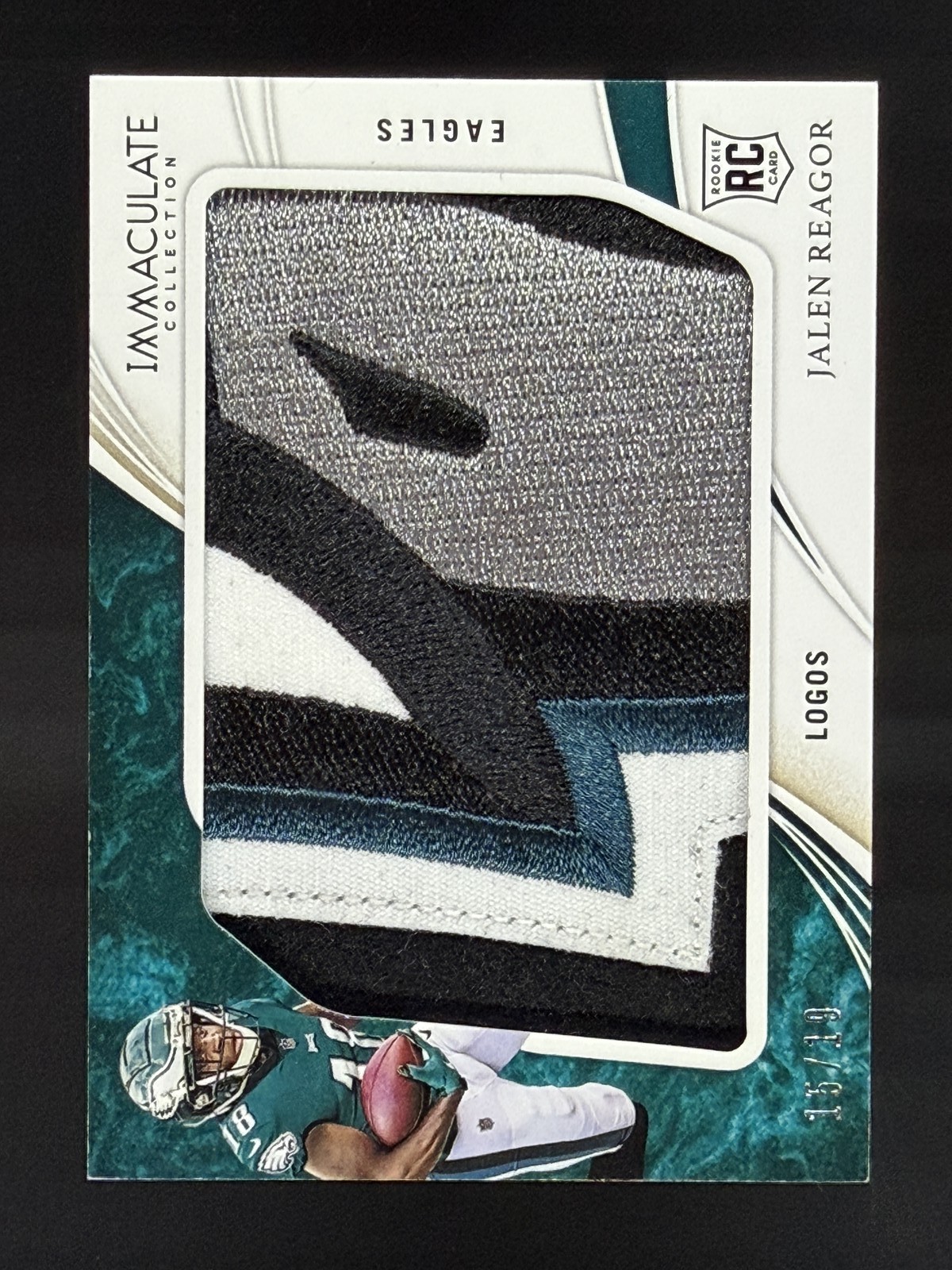 Jalen Reagor #/19 2020 Immaculate Rookie Logos Nasty Jumbo Eagles Patch