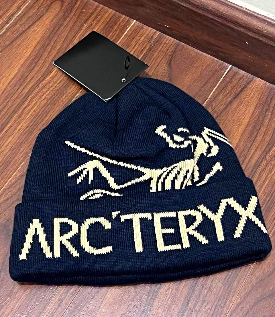 Black Void Arc\'teryx Bird Word Toque Wool Knit Beanie Unisex Ski Winter NWT