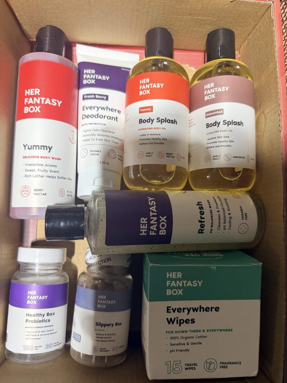 Her Fantasy Box 8pcs Bundle Body Magic Slippery Healthy Refresh Yummy Renew New Her Fantasy Box 8pcs Bundle Body Magic Slippery Healthy Refresh Yummy Renew New