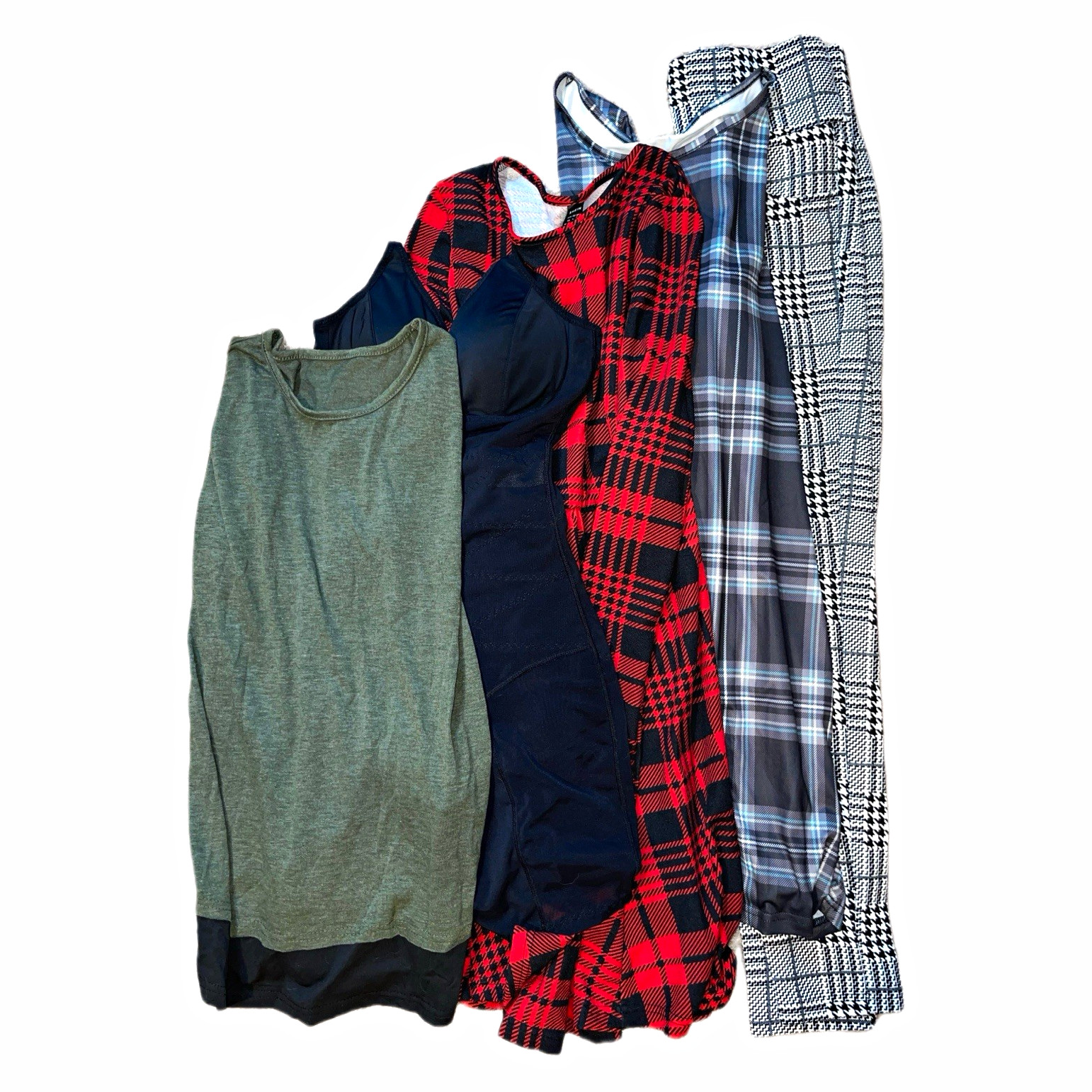 SHEIN Women’s 5pc Plaid Clothing Lot Multicolor Polyester/Elastane Size S & XS SHEIN Women’s 5pc Plaid Clothing Lot Multicolor Polyester/Elastane Size S & XS