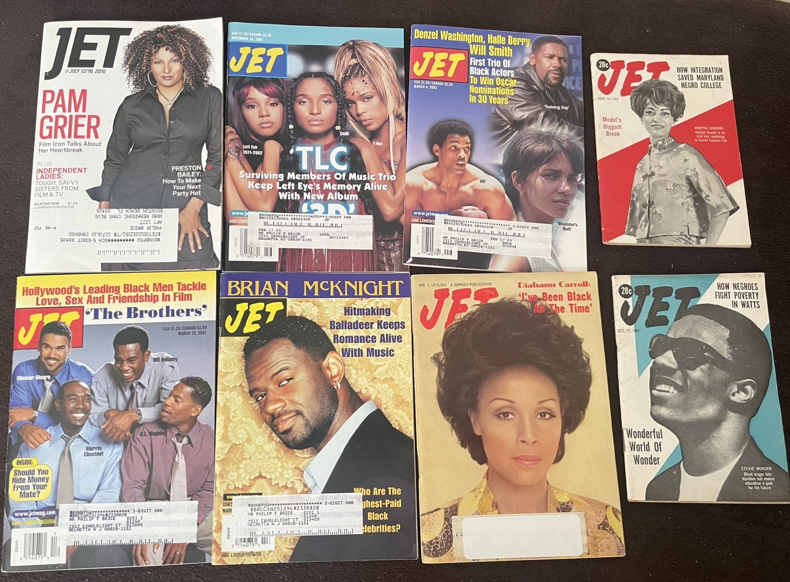 Lot Of 8 Vintage Jet Magazines-1962, 1967,1975,2000,2001,2002,2010- Very Good 