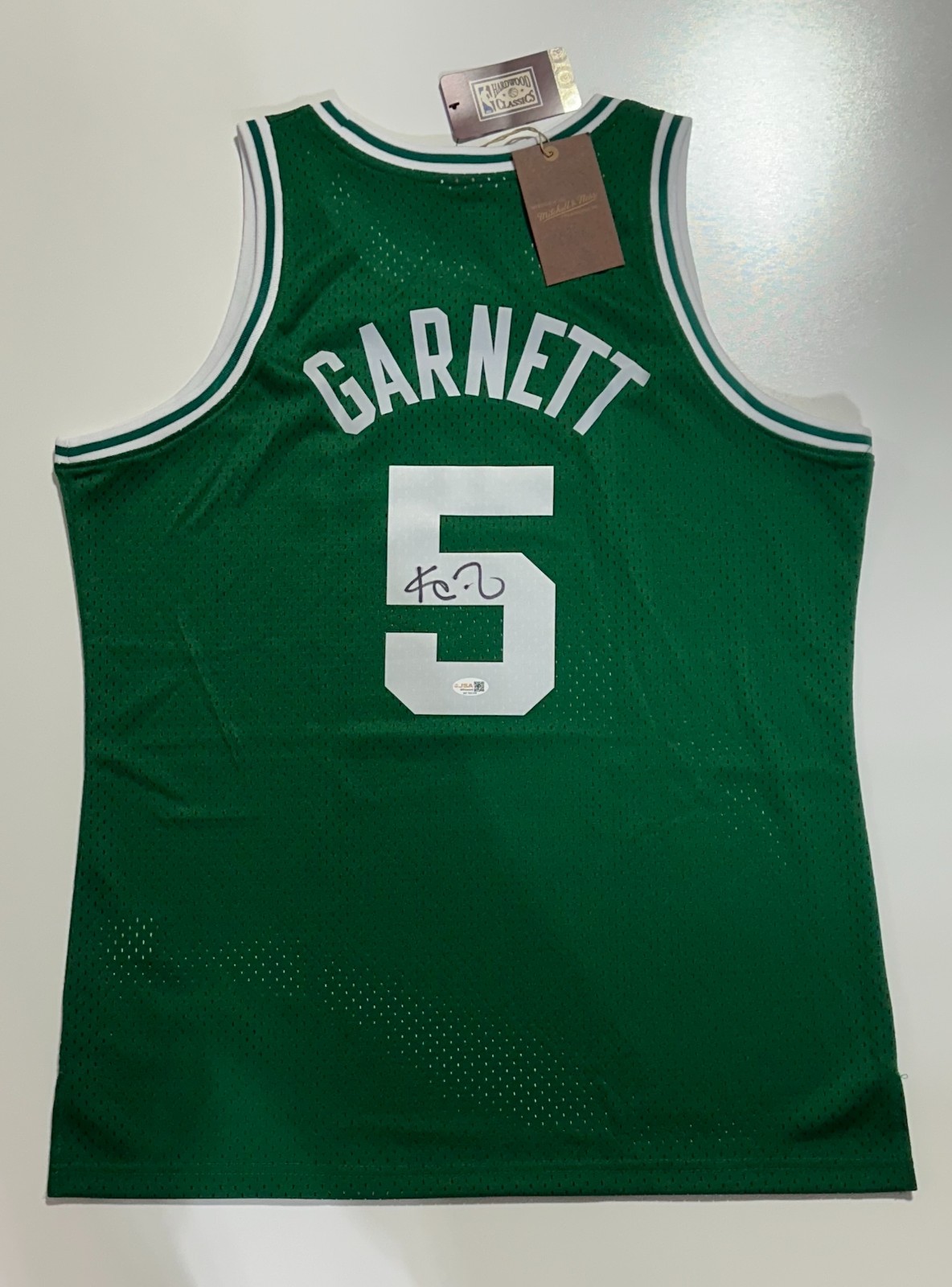 Kevin Garnett Signed Celtics Mitchell & Ness Authentic Jersey L NWT JSA Witness