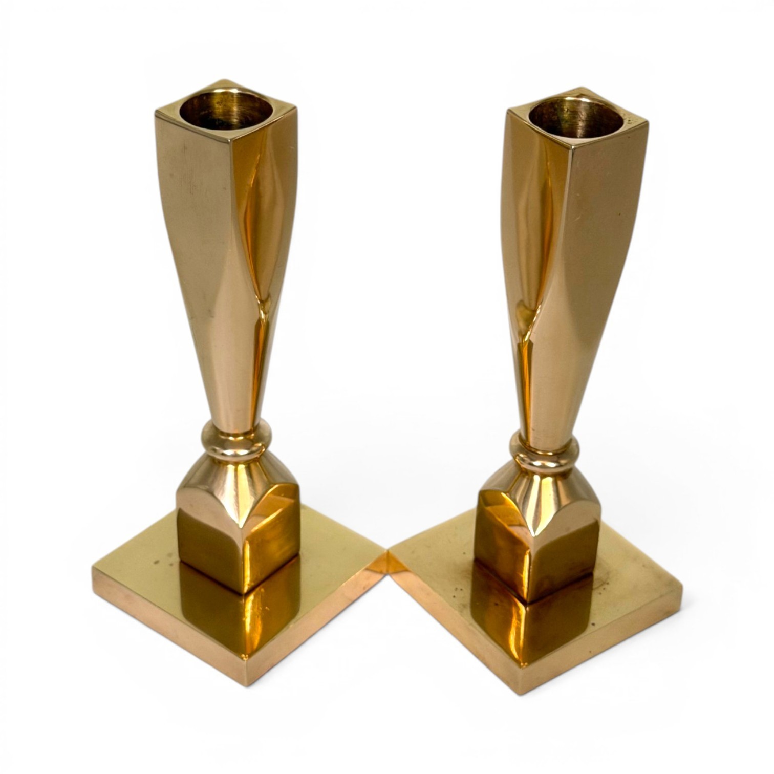 GoproductAS Norway Limited Edition Signed Numbered Brass Candlestick Pair 1983