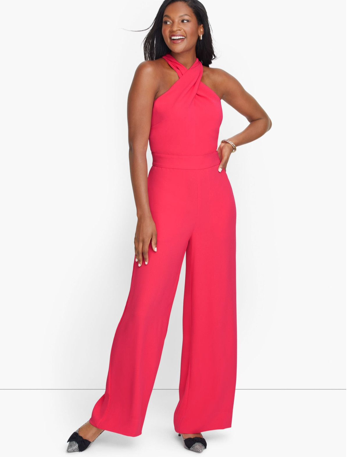 NWT TALBOTS $169 Crepe Halter Neck Jumpsuit Pink Size 12 NWT TALBOTS $169 Crepe Halter Neck Jumpsuit Pink Size 12