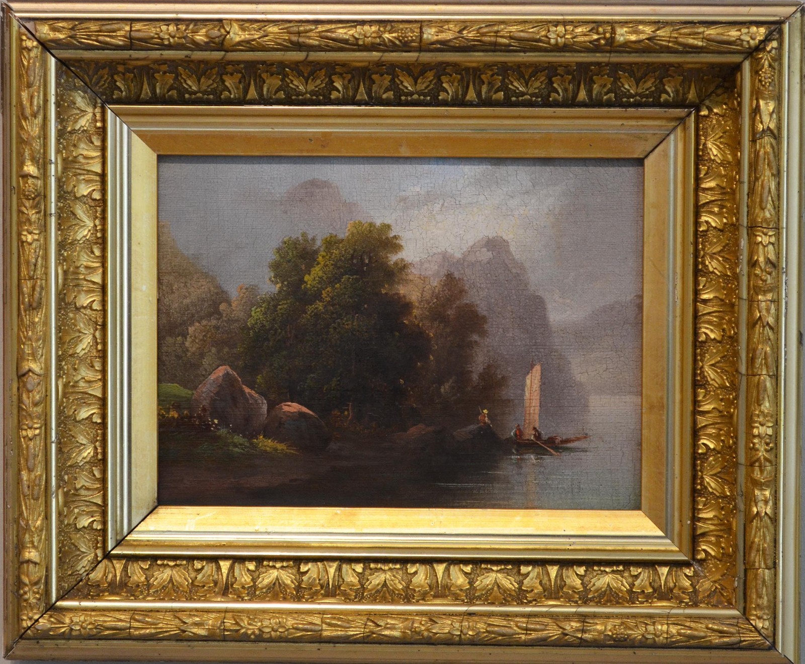 A fine Lake George painting, circa 1880, unsigned, nicely framed A fine Lake George painting, circa 1880, unsigned, nicely framed