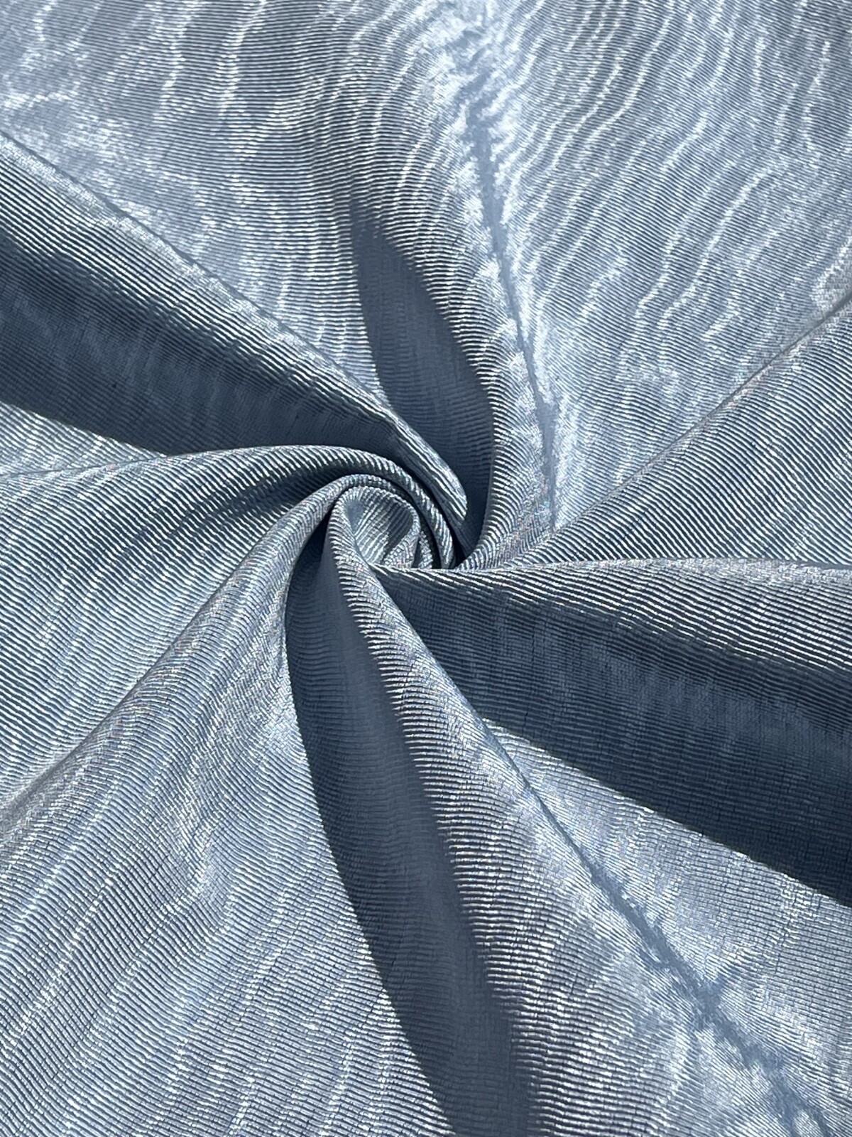 Light Blue Silk Moire Fabric,  Watermark Patterned,  By 2 Meters.