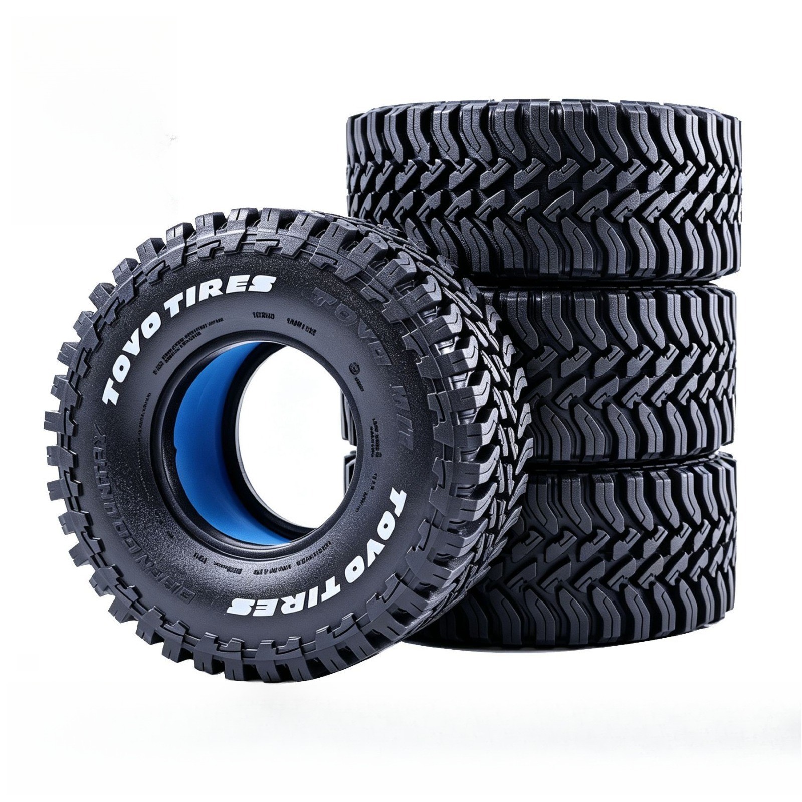1.9in Toyo Butyl Rubber Crawler Tires for Traxxas TRX4 Axial SCX10III 4pcs Black