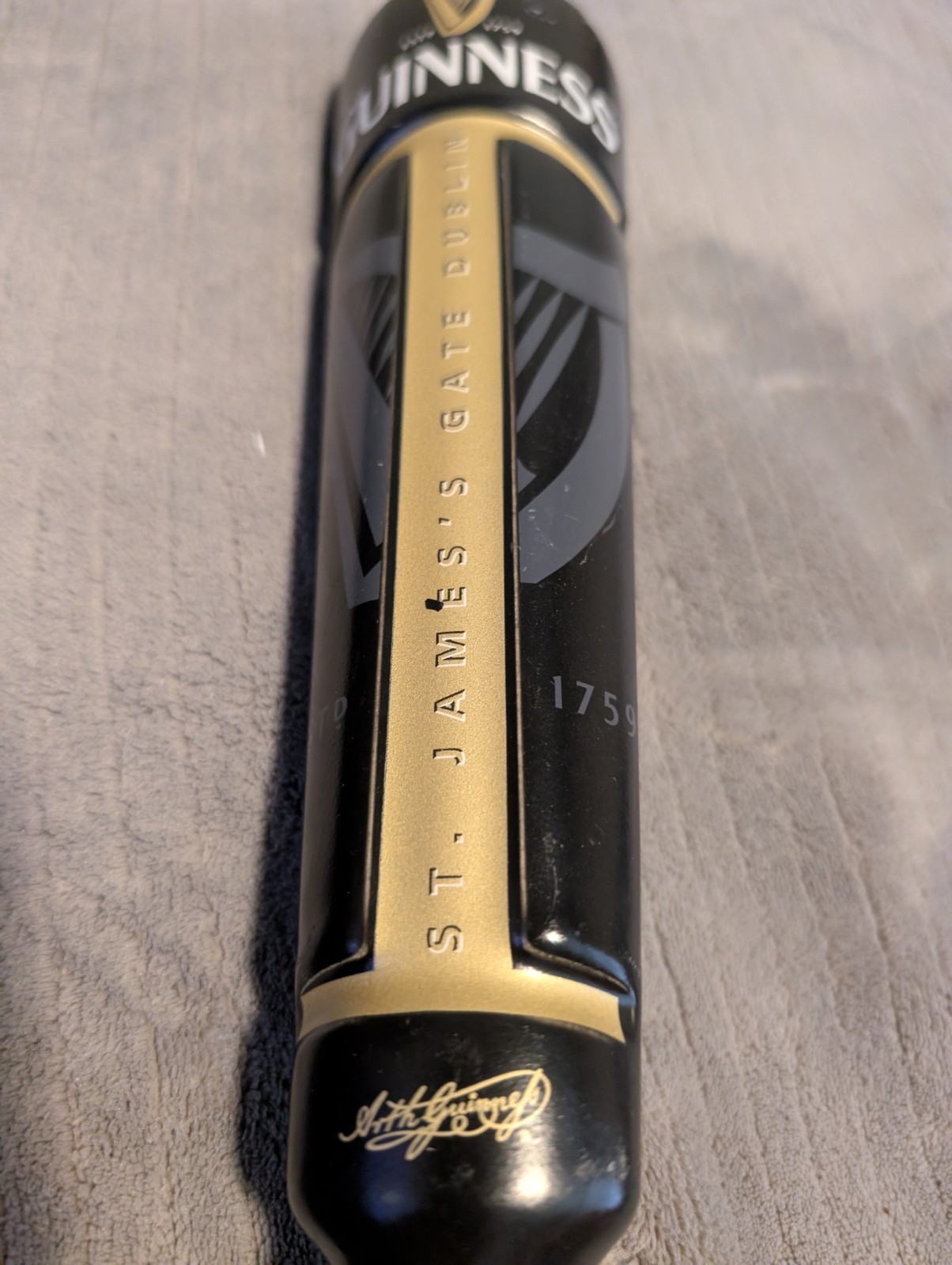 Guinness St. James\'s Gate Dublin Black and Gold Beer Tap Handle Pub Bar Decor