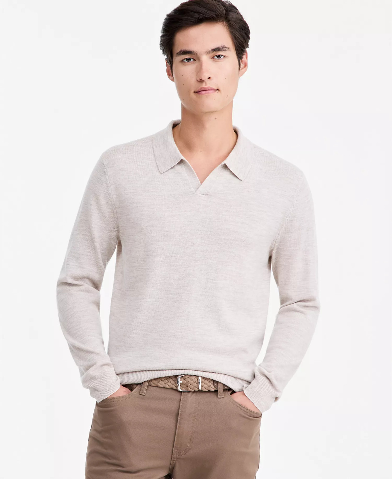 Alfani Men\'s Long-Sleeve Johnny Collar Merino Sweater Ribbed Knit Size XXL New Alfani Men\'s Long-Sleeve Johnny Collar Merino Sweater Ribbed Knit Size XXL New