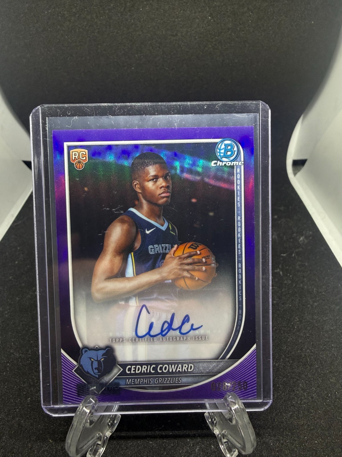 2025-26 Bowman Cedric Coward Chrome Auto Purple Refractor /250 RC 2025-26 Bowman Cedric Coward Chrome Auto Purple Refractor /250 RC
