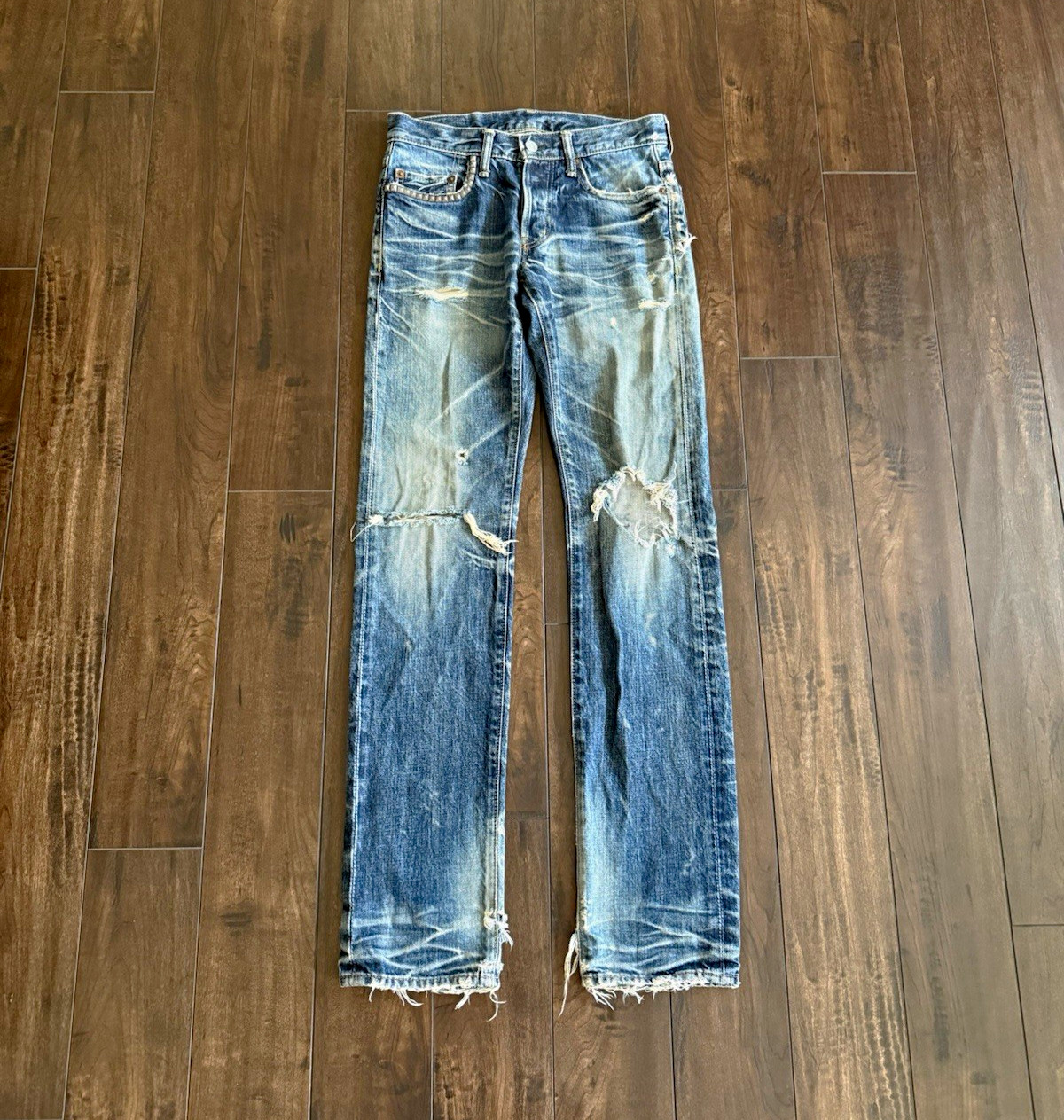 Vintage Hysteric Glamour Studded Distressed Denim Faded Honeycomb Rare Archive Vintage Hysteric Glamour Studded Distressed Denim Faded Honeycomb Rare Archive
