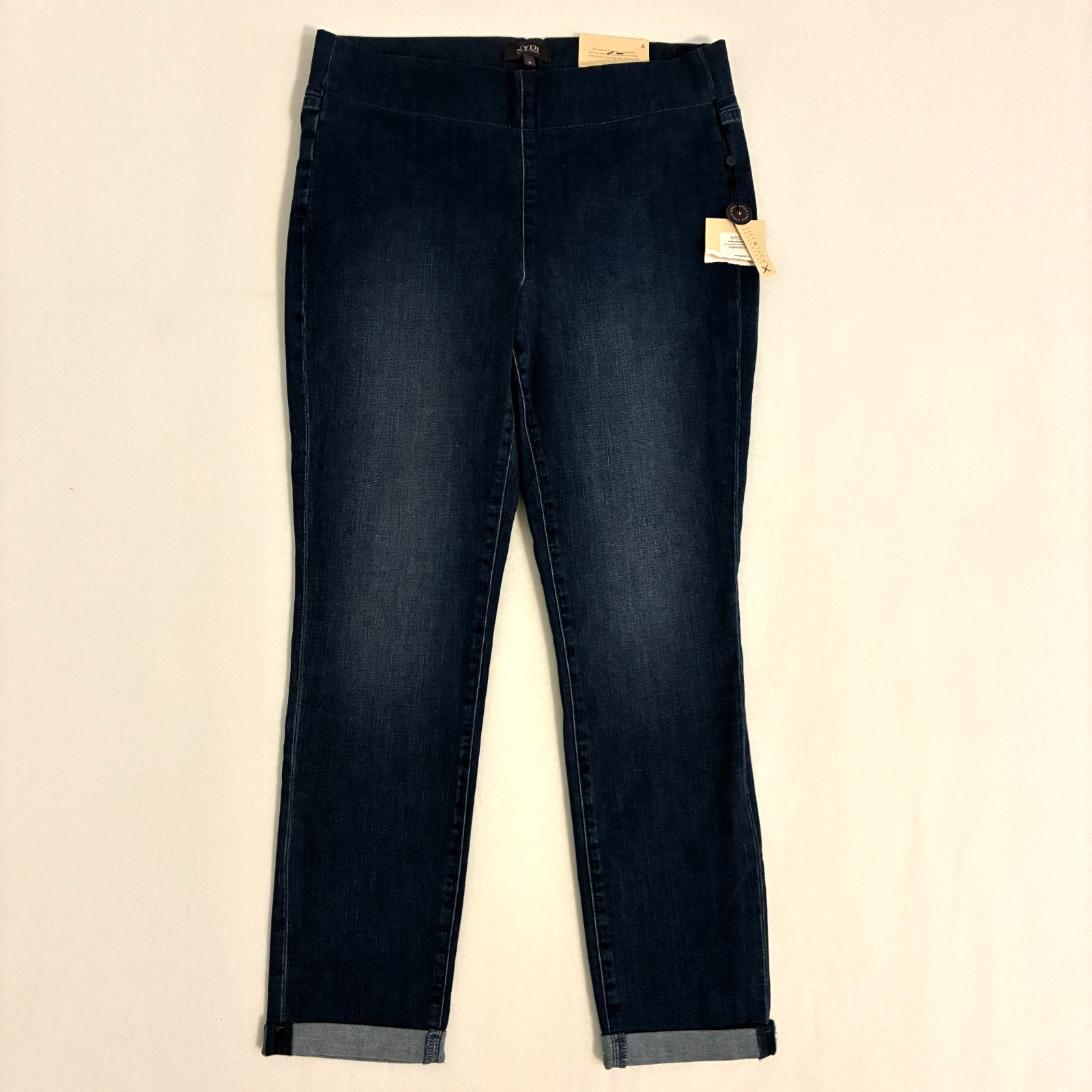 NWT NYDJ Pull On Skinny Ankle Roll Cuff Jeans Womens Size 6 Lift Tuck Pants NWT NYDJ Pull On Skinny Ankle Roll Cuff Jeans Womens Size 6 Lift Tuck Pants