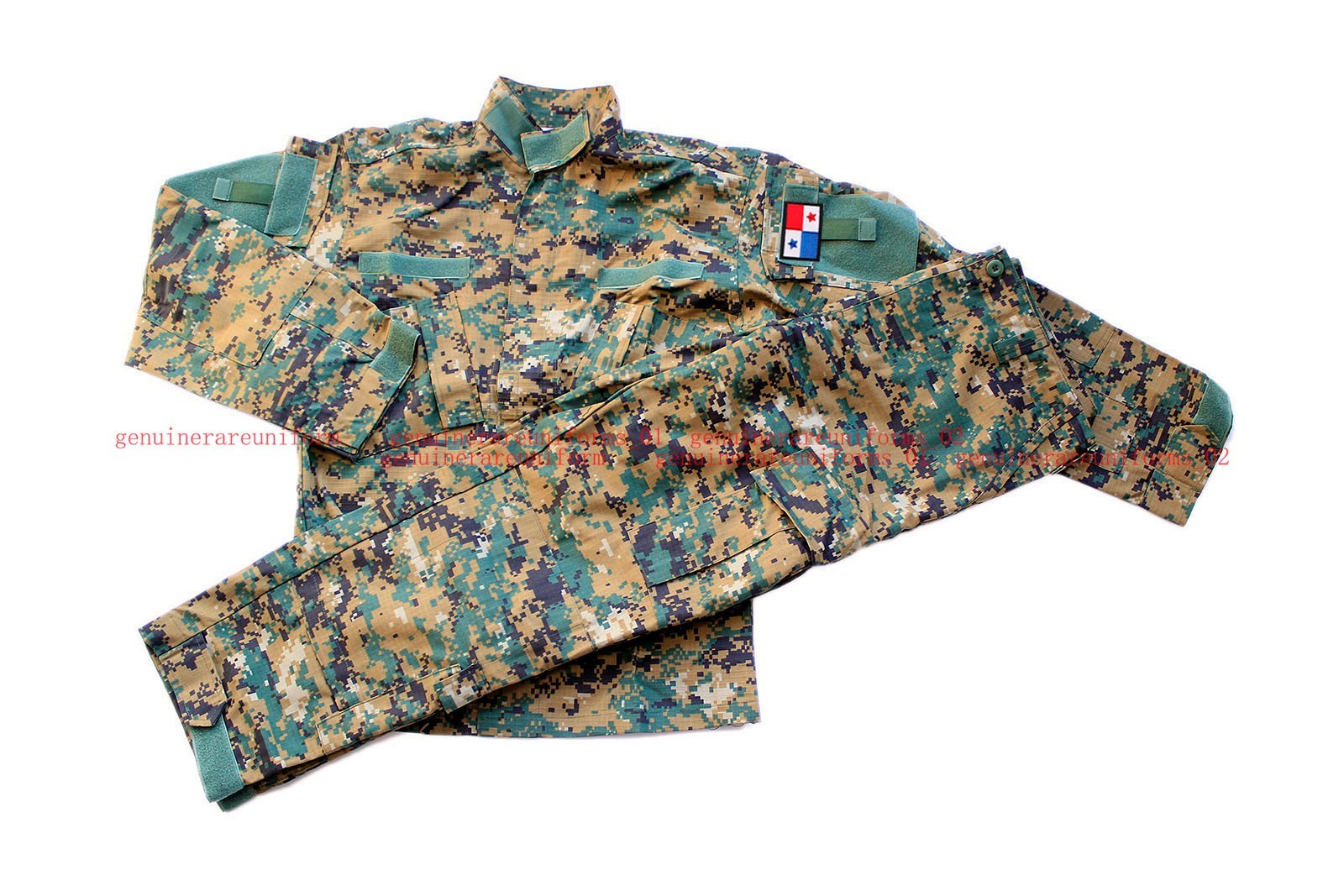 Rare Genuine Panama Woodland Digital Camo Camo ACU Uniform Top & Pants MR~LR