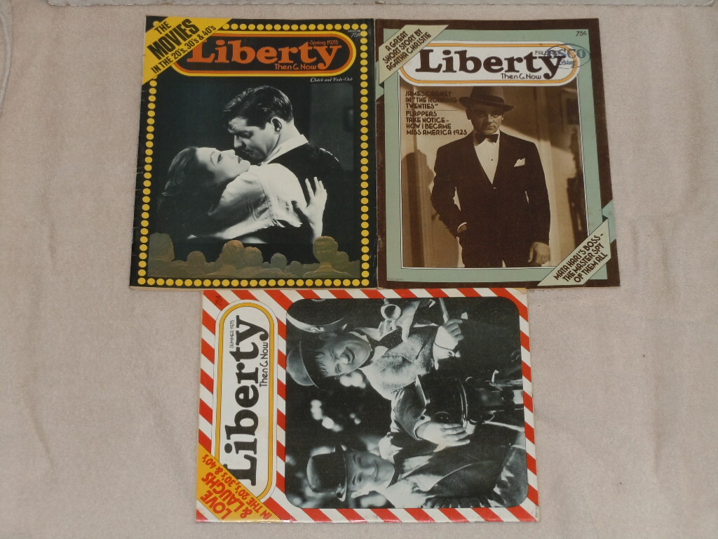 VINTAGE 1975 LIBERTY MAGAZINE THEN & NOW FALL SUMMER SPRING GABLE CAGNEY 