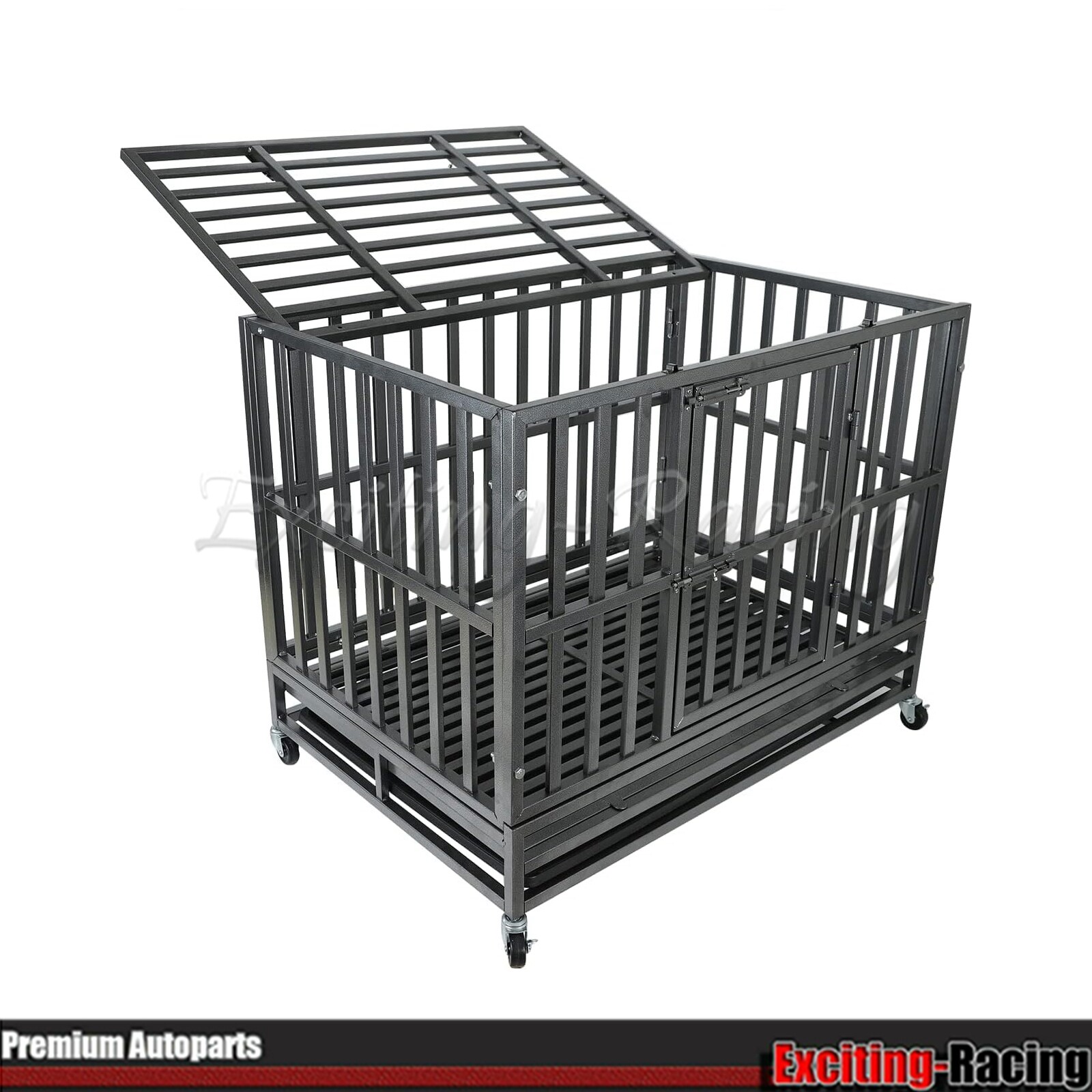1pc Heavy Duty Dog Kennel Pet Iron Crate Cage 47 inch New