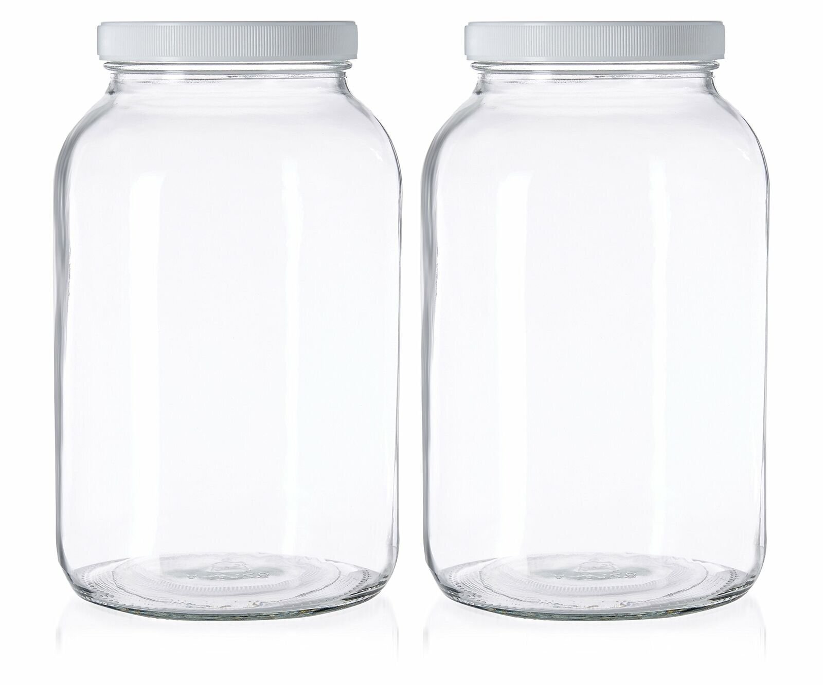 2 Pack - 1 Gallon Mason Jar - Glass Jar Wide Mouth with Airtight Lids