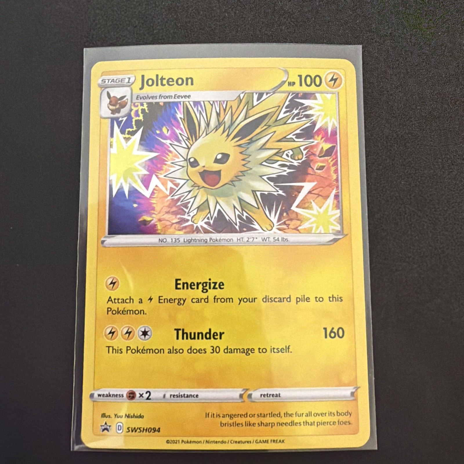 Pokémon Jolteon SWSH094 SWSH Promo 2021 English Holo Promo Stage 1 100 HP Pokémon Jolteon SWSH094 SWSH Promo 2021 English Holo Promo Stage 1 100 HP