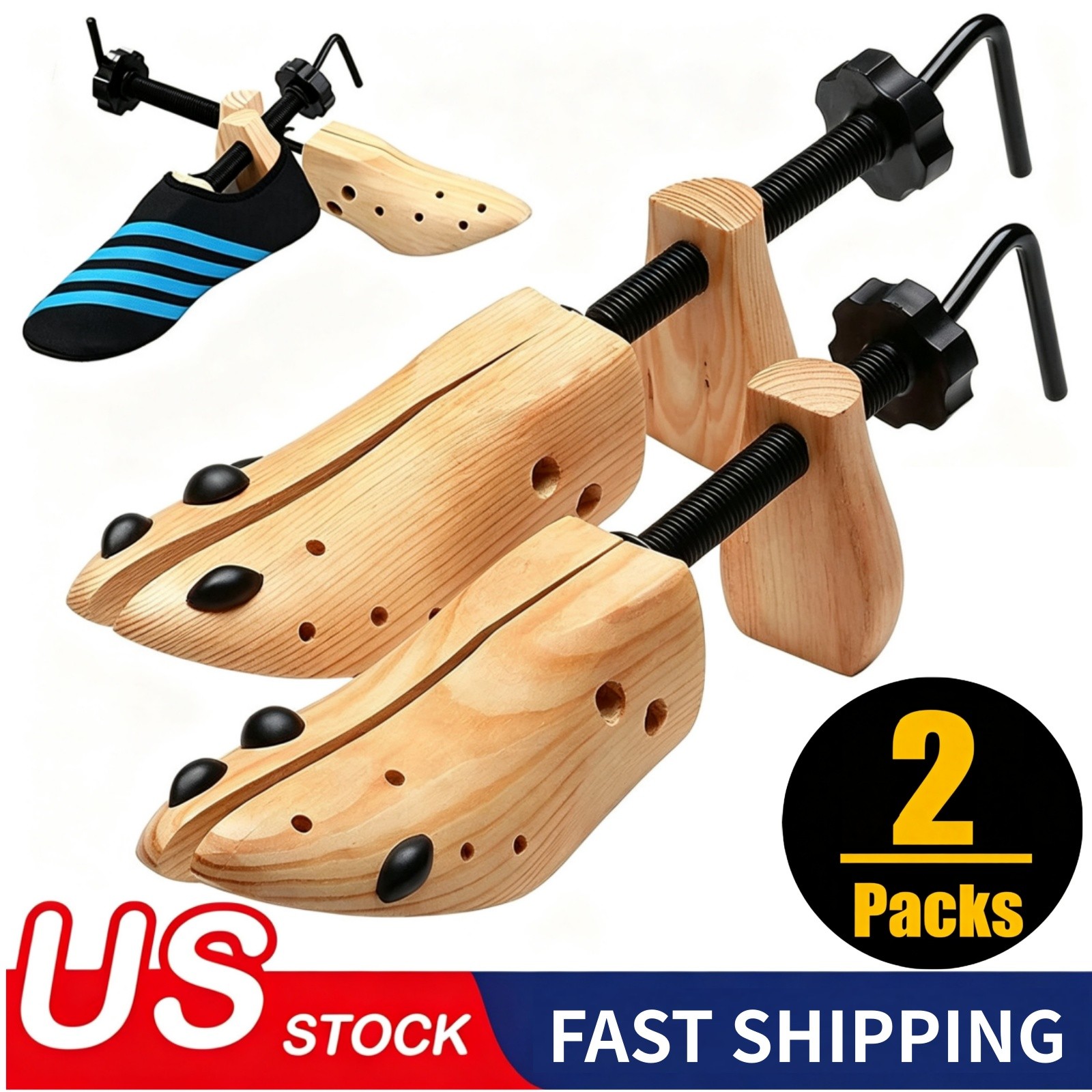 ✅ 2025 One Pair 2-way Wooden Adjustable Shoe Stretcher for Men Women Size 9-13 ✅ 2025 One Pair 2-way Wooden Adjustable Shoe Stretcher for Men Women Size 9-13