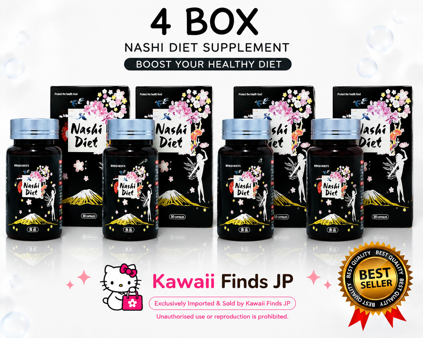 Deto Fitness NASHI DIET Dets supplement set of 4 bottles Japan