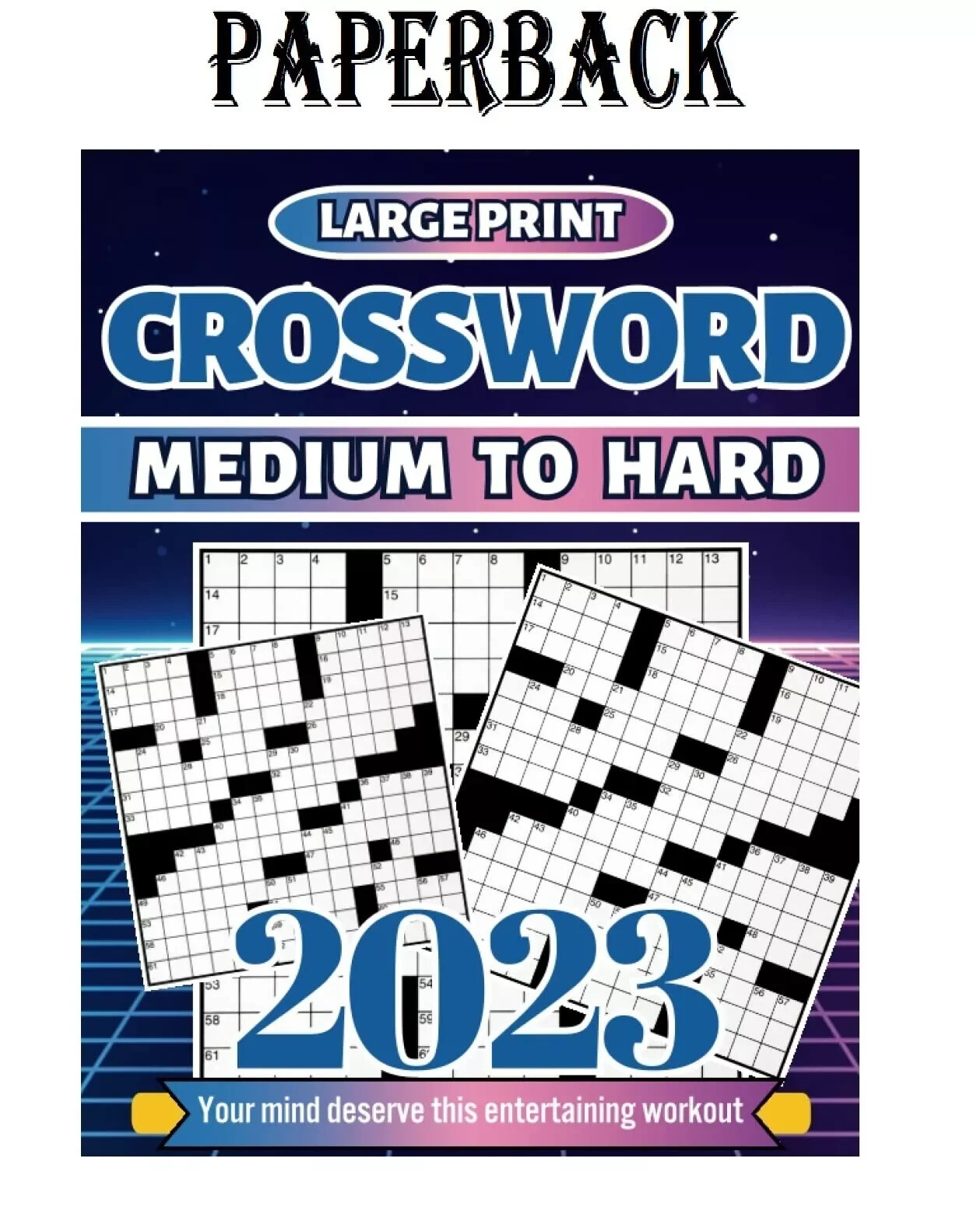 2023 Medium Hard Crossword Puzzles Book for Adults: Crossword Puzzles with Solut
