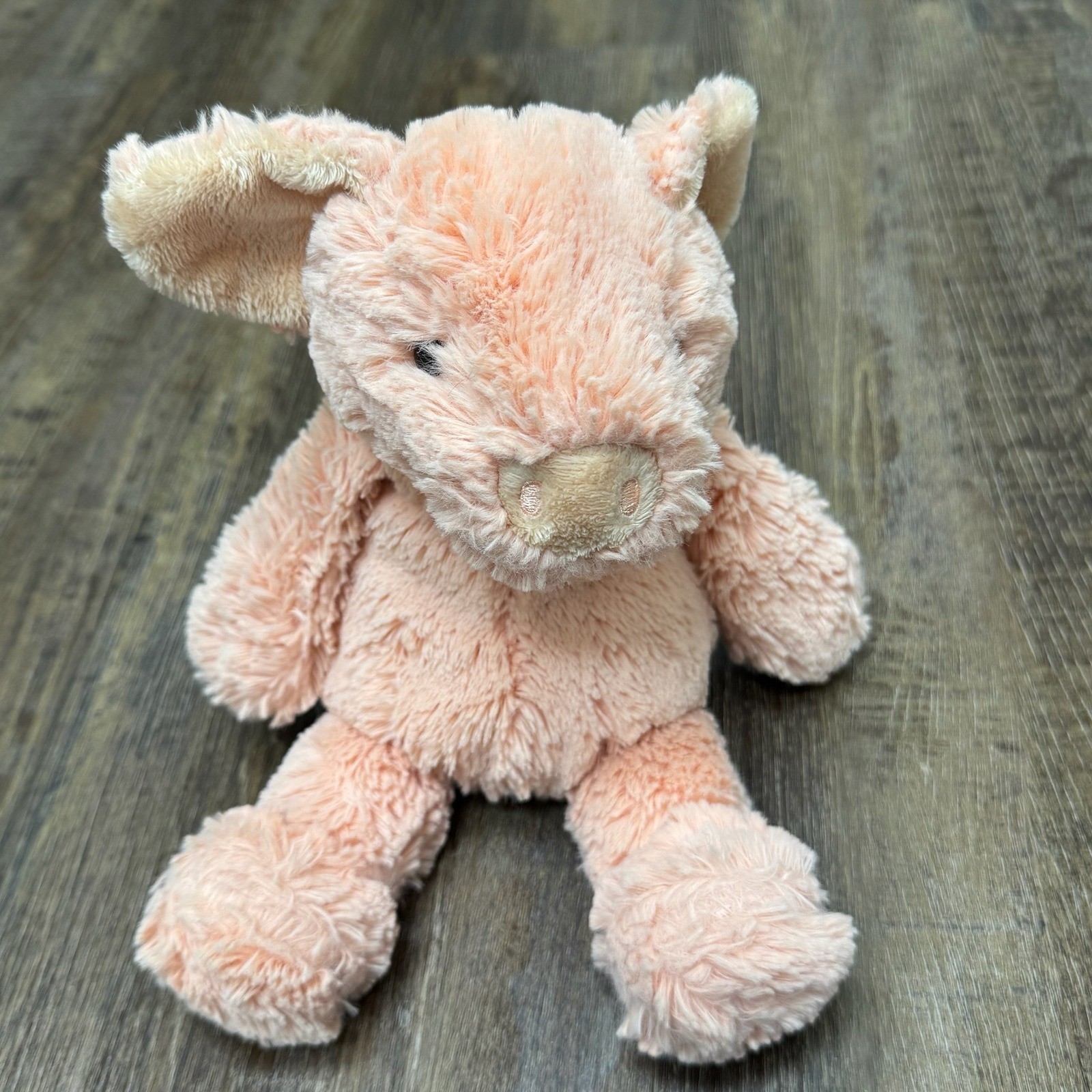 Manhattan Toy Company Peach Pink Shaggy Pig Plush Weighted Soft Toy 2015