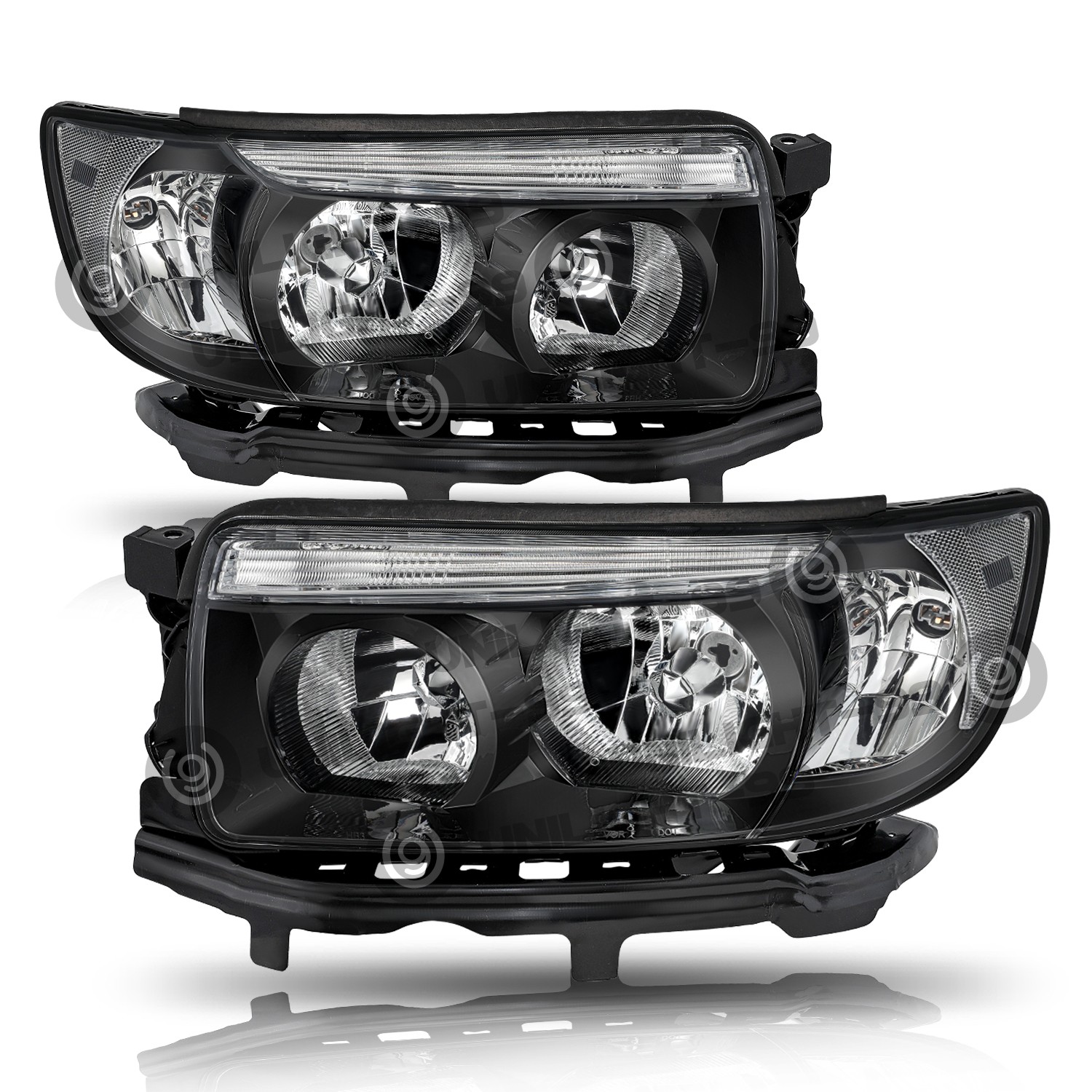For 2006-2008 Subaru Forester 2Pcs Black Headlights Assembly Lamps Left+Right For 2006-2008 Subaru Forester 2Pcs Black Headlights Assembly Lamps Left+Right