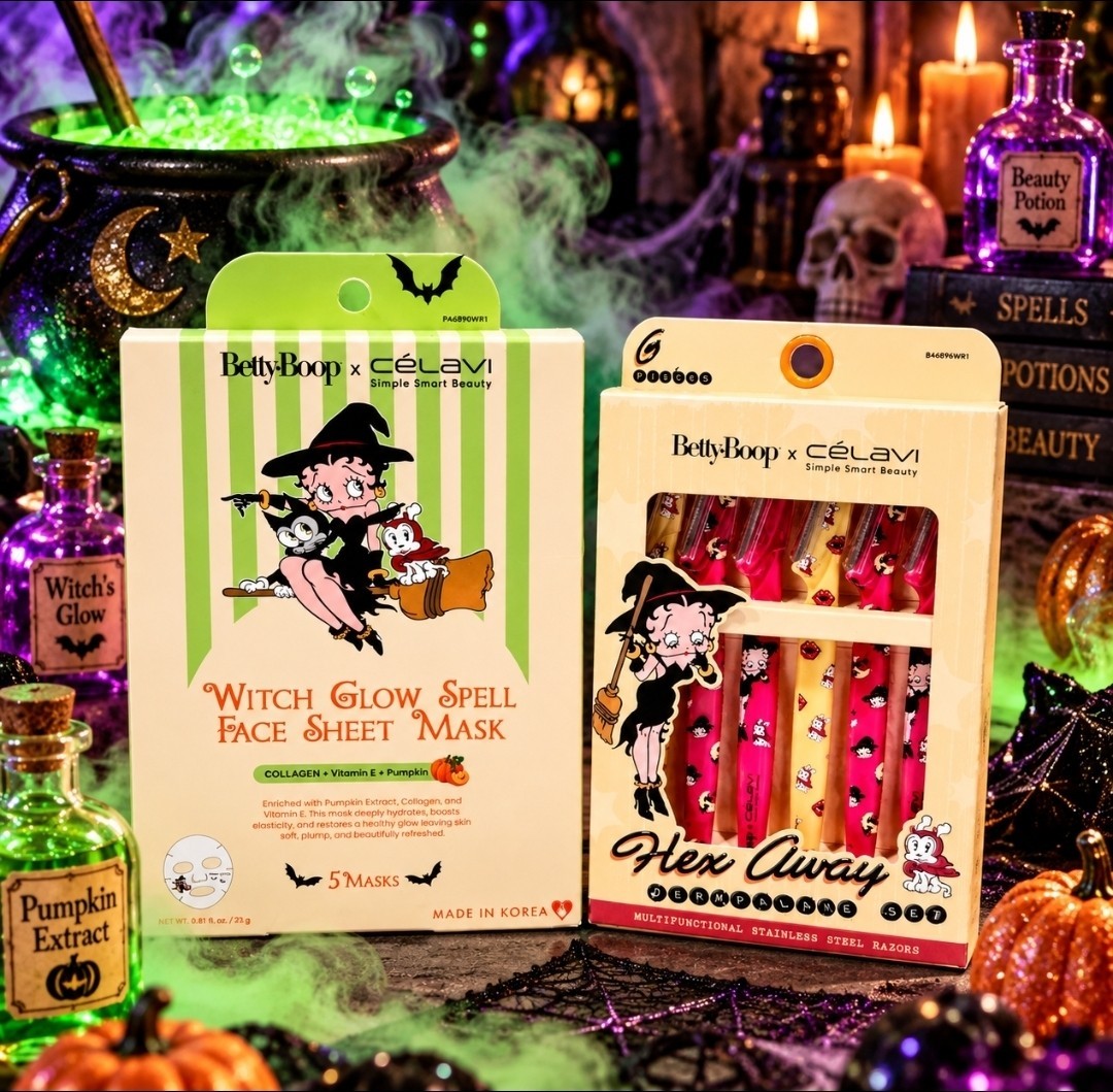 Betty Boop Celavi Hex Your Glow Halloween Gift Set Sheet Mask Dermaplane