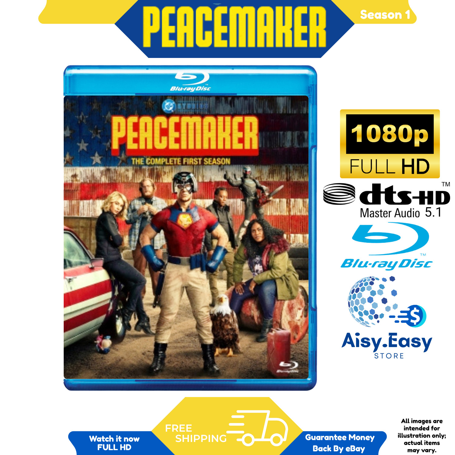 Peacemaker Complete Season 1 & 2 Action Comedy Superhero Region Free Blu-Ray