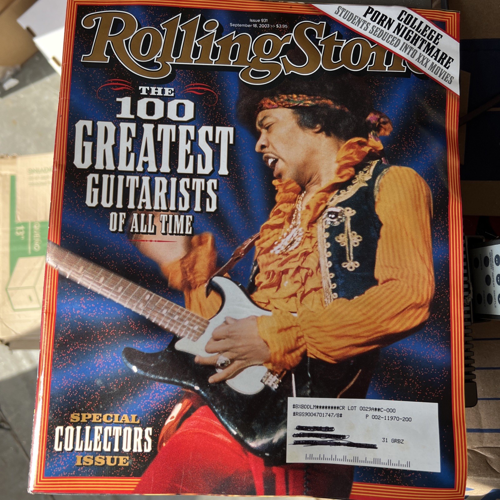 Rolling Stone Magazine #931 Jimi Hendrix Best 100 Guitarists September 18 2003 Rolling Stone Magazine #931 Jimi Hendrix Best 100 Guitarists September 18 2003