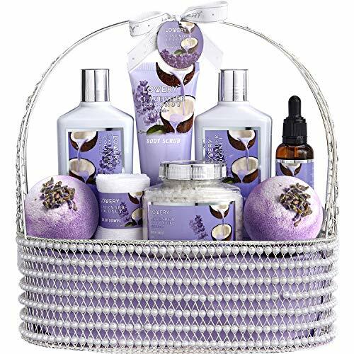 Home Spa Gift Baskets - Lavender Coconut Bath and Body Gift Basket for Women Home Spa Gift Baskets - Lavender Coconut Bath and Body Gift Basket for Women