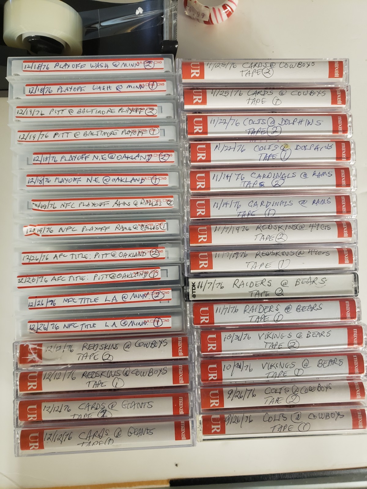 Vintage 1976 NFL Season Football Games Lot on Audio Cassette, not CD Playoffs Vintage 1976 NFL Season Football Games Lot on Audio Cassette, not CD Playoffs