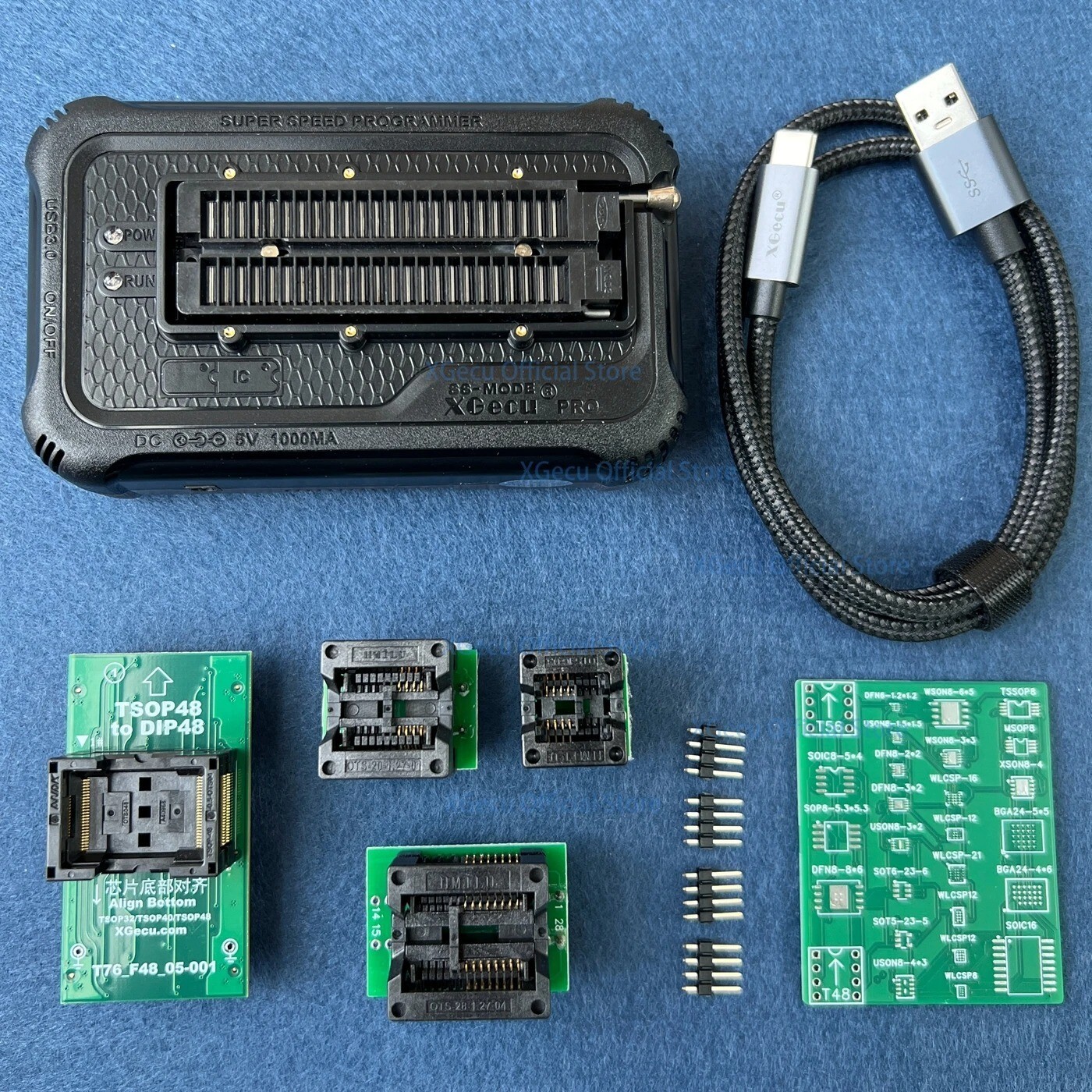 XGecu T76 Universal Programmer EEPROM NOR NAND EMMC MCU GAL +SOIC8 SOIC16 TSOP32