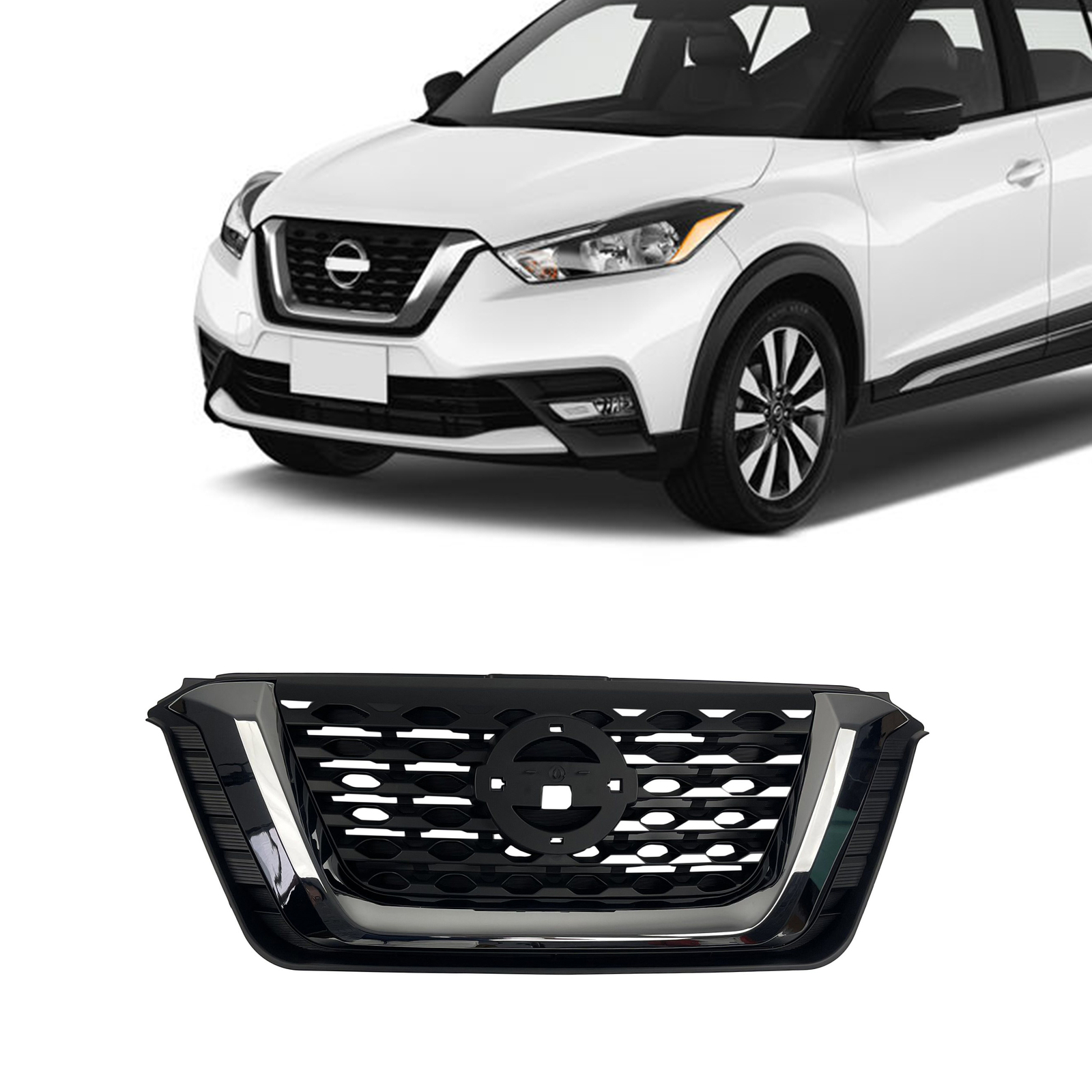 For 2018 2019 2020 Nissan Kicks Front Upper Bumper Grille Assembly