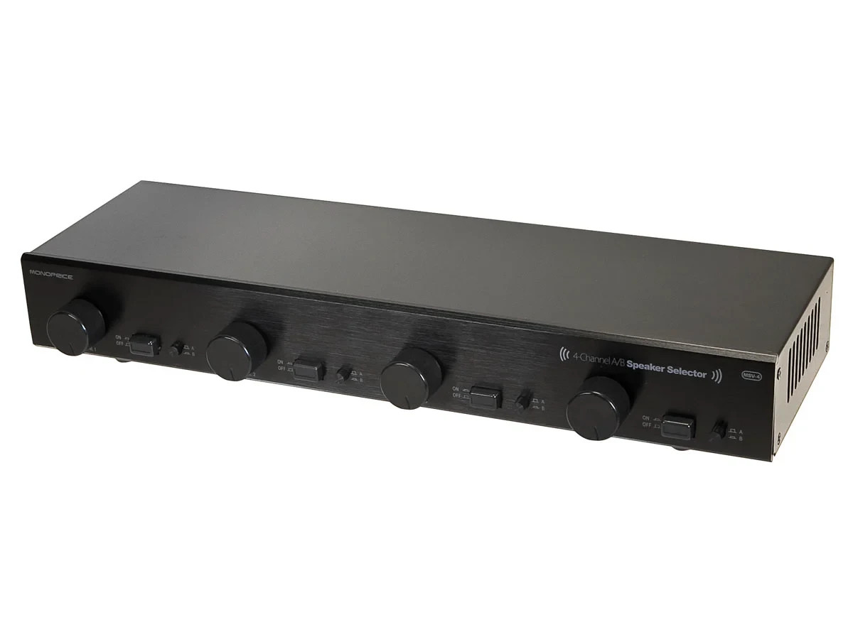 Monoprice Dual Source 4-Channel A/B Speaker Selector with Volume Control 8232