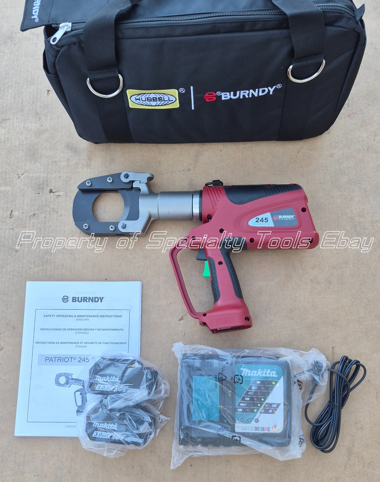 Burndy PATCUT245LI Patriot battery hydraulic Cable wire cutter cutting Tool 245